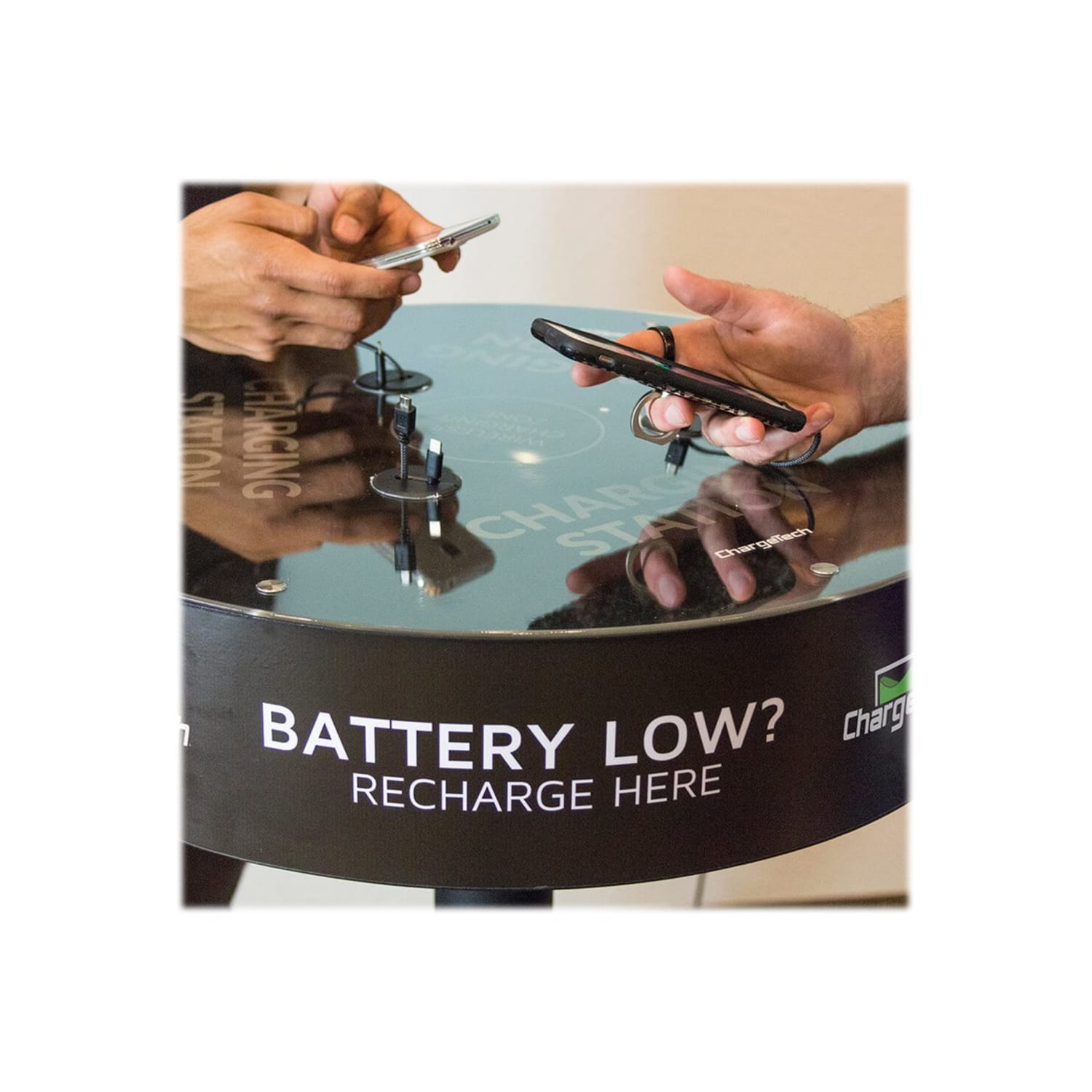 ChargeTech Free-Standing Phone Charging Table, Black - Image 4