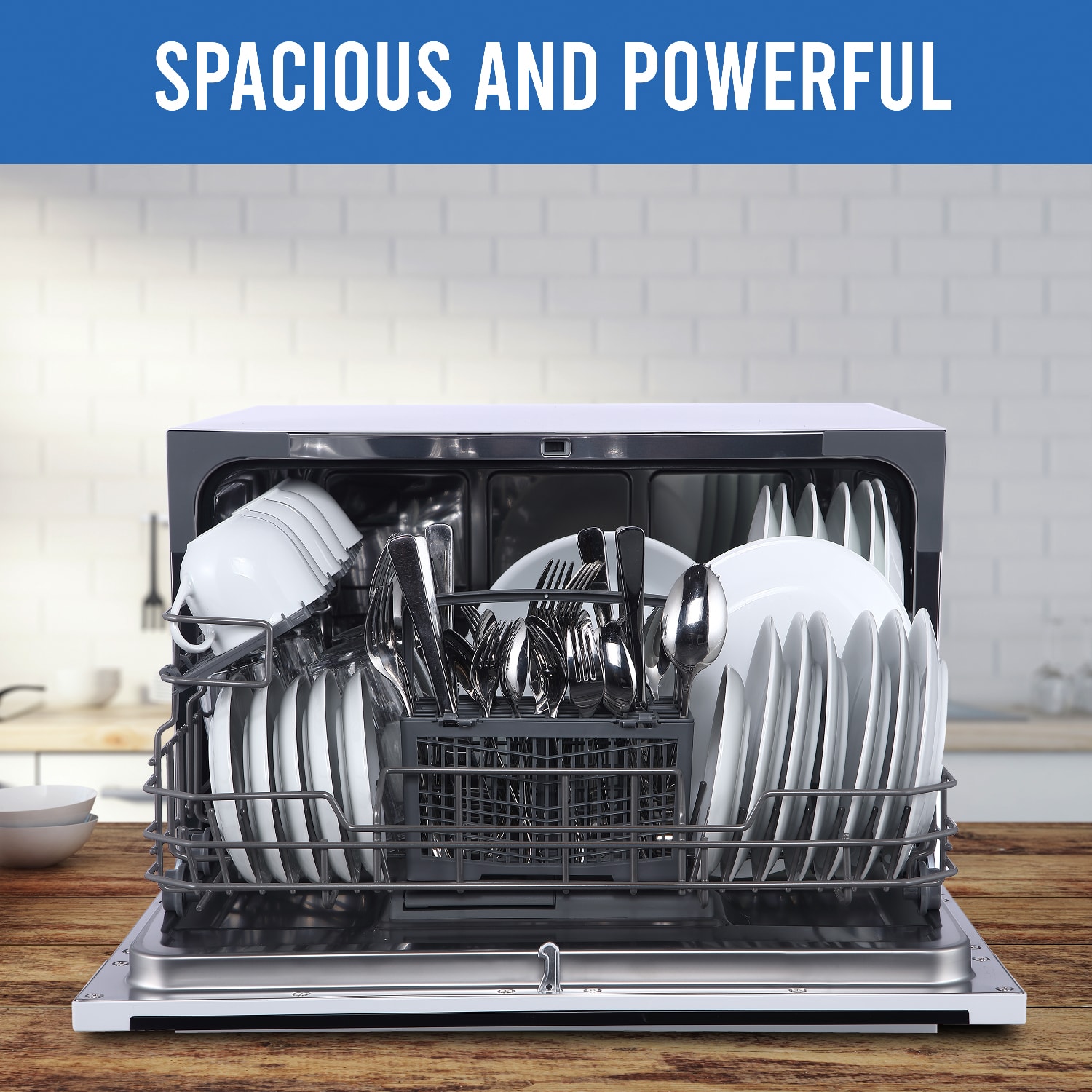 Farberware Professional FCD06 Counter-Top Dishwasher, 17-1/4inH x 21-13/16inW x 21-3/4inD, White - Image 6