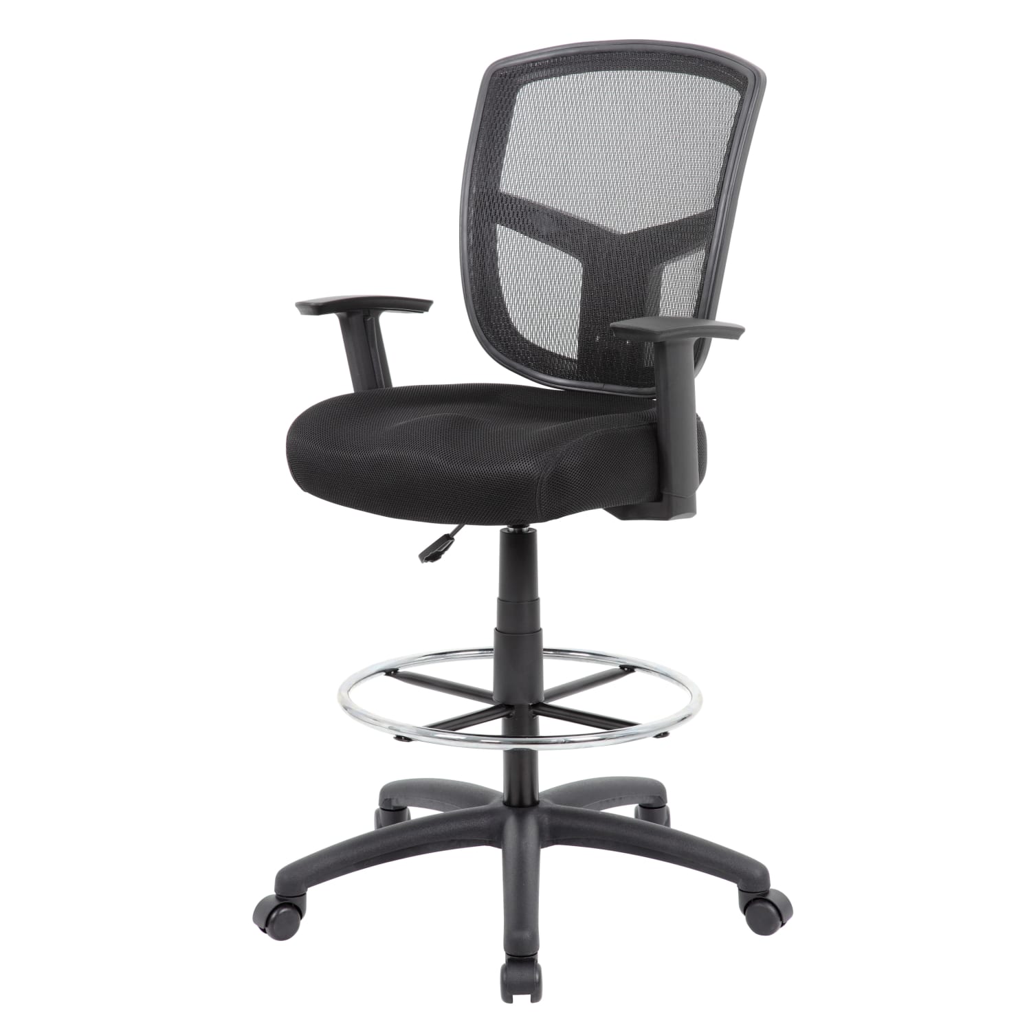 Boss Office Products Contract Mesh Drafting Stool, Black