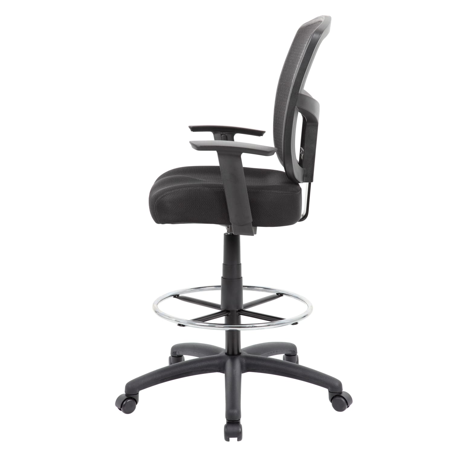 Boss Office Products Contract Mesh Drafting Stool Black PopularChairscom