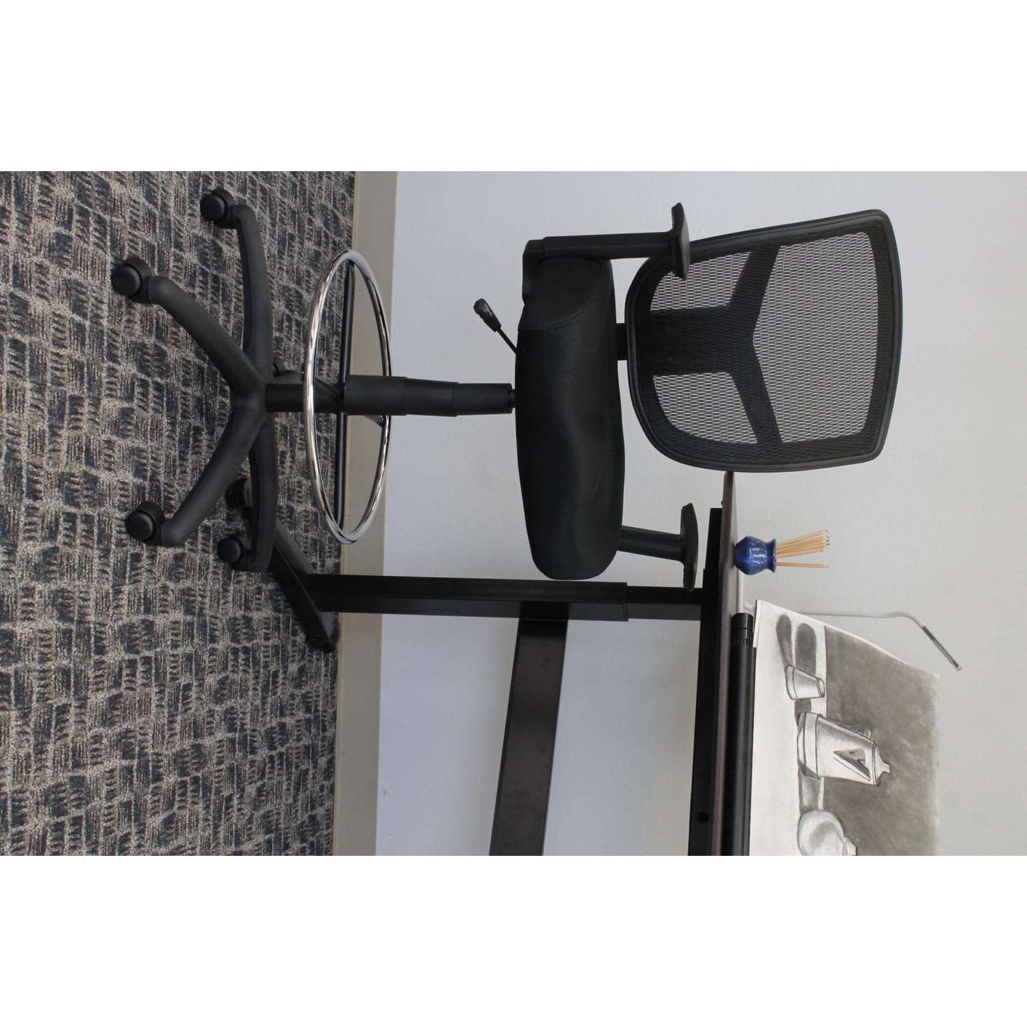 Boss Office Products Contract Mesh Drafting Stool Black PopularChairscom
