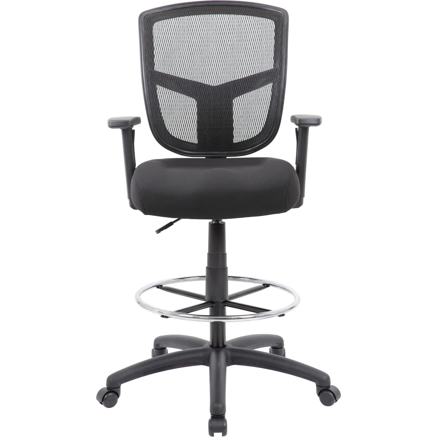 Boss Office Products Contract Mesh Drafting Stool Black PopularChairscom