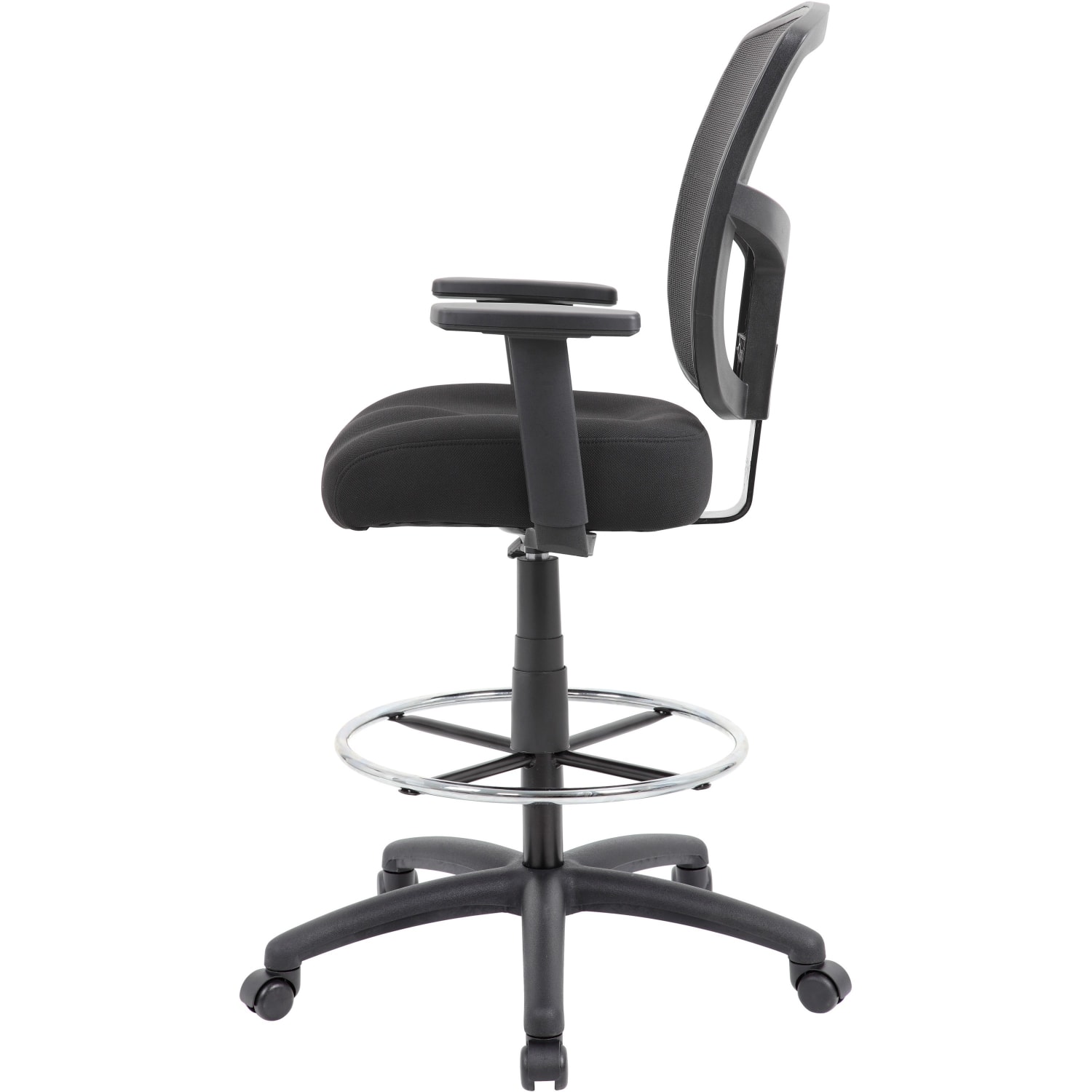 Boss Office Products Contract Mesh Drafting Stool Black PopularChairscom