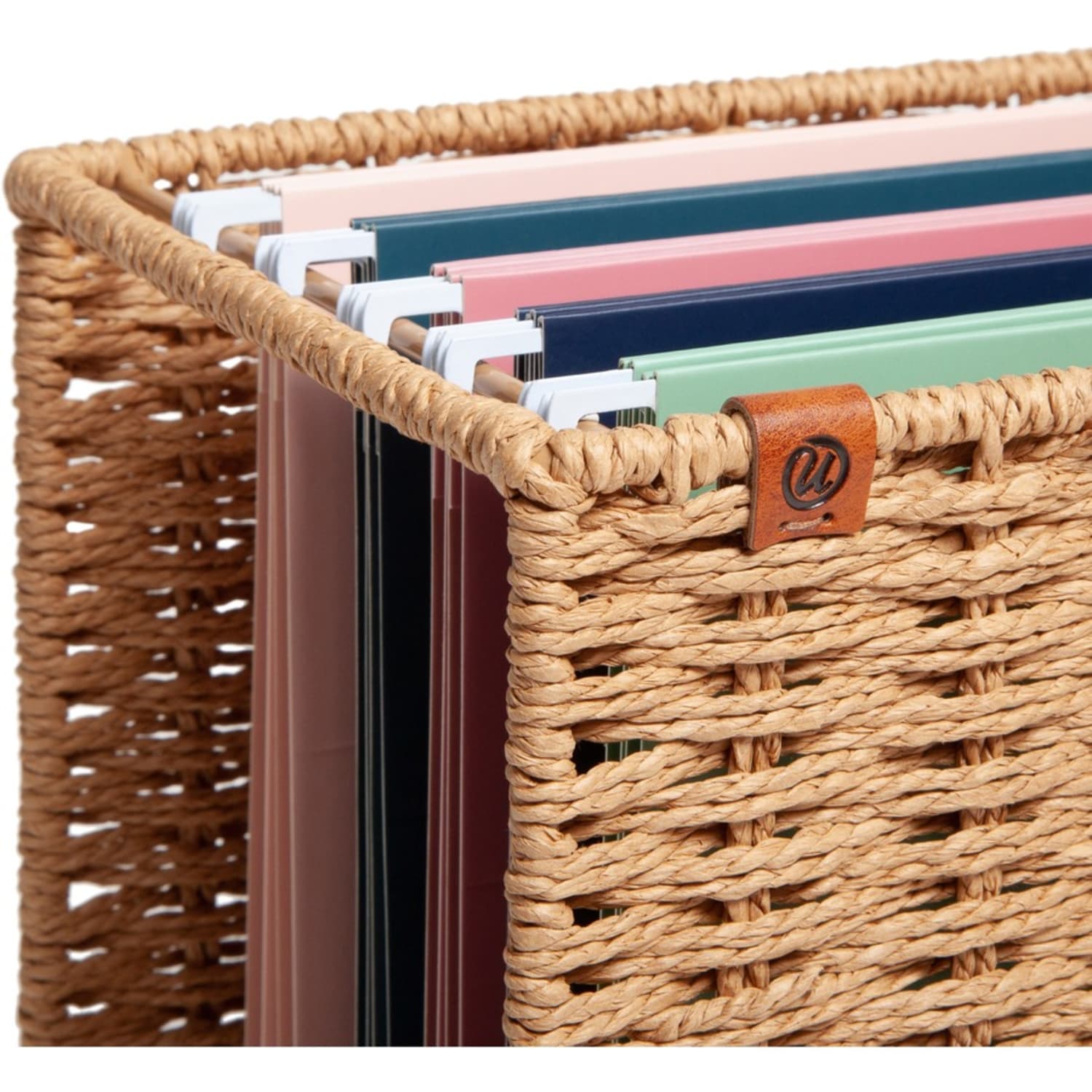 U Brands Woven File Basket - 10.2in Height x 13.8in Width x 7in Depth - Brown - 1 Each - Image 6