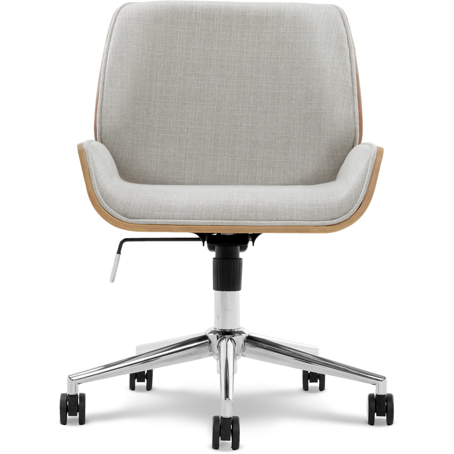 Elle Decor Ophelia Bentwood Fabric Mid-Back Task Chair, Gray/Chrome - Image 3