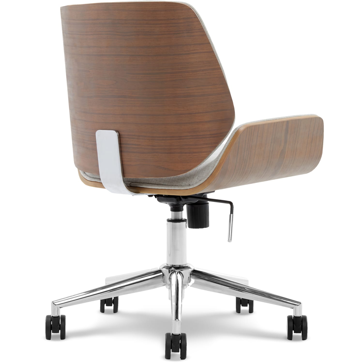 Elle Decor Ophelia Bentwood Fabric Mid-Back Task Chair, Gray/Chrome - Image 6