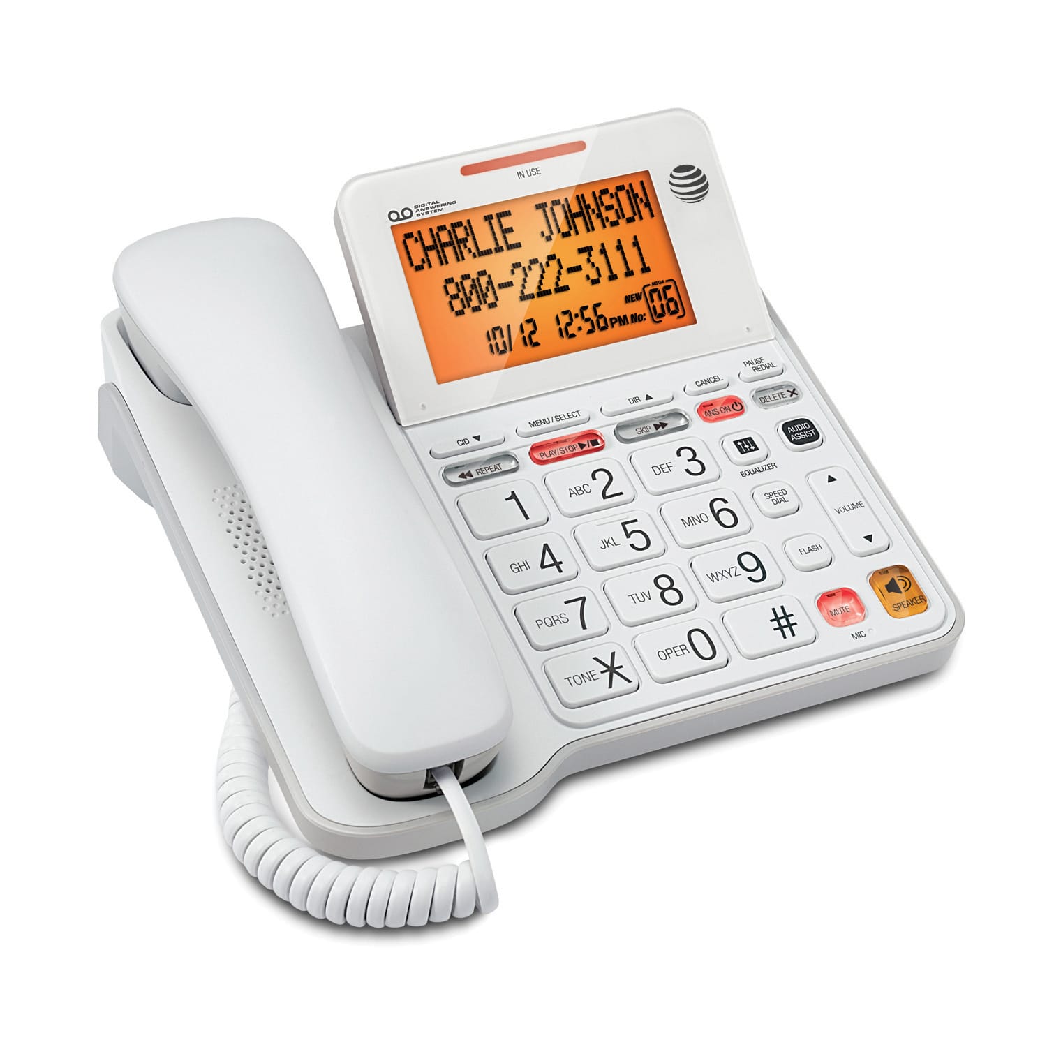 AT&T CL4940 Corded Answering System with Large Tilt Display - Image 3