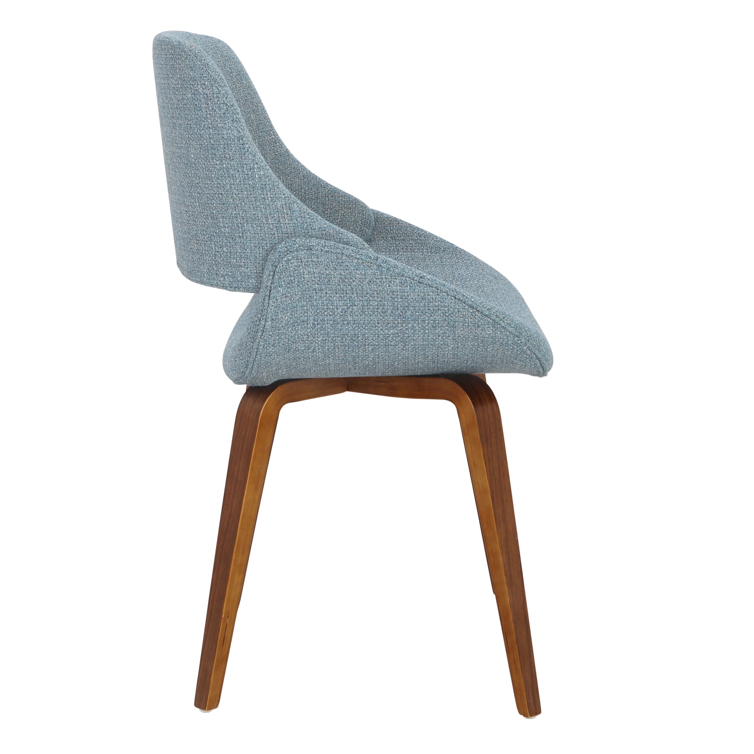 LumiSource Fabrico Chairs, Blue Noise Seat/Walnut Frame, Set Of 2 Chairs - Image 4