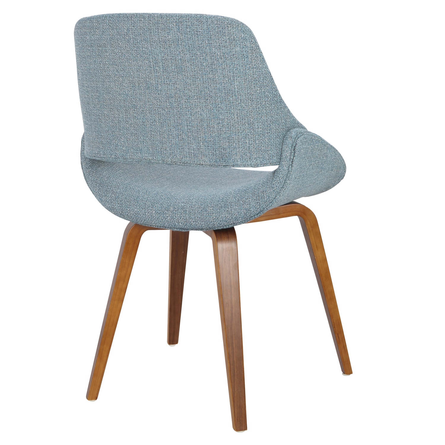 LumiSource Fabrico Chairs, Blue Noise Seat/Walnut Frame, Set Of 2 Chairs - Image 5