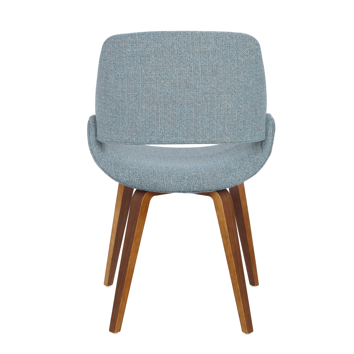LumiSource Fabrico Chairs, Blue Noise Seat/Walnut Frame, Set Of 2 Chairs - Image 6