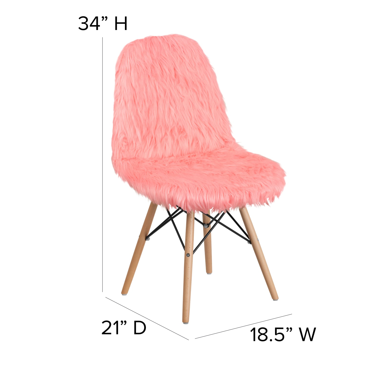 Flash Furniture Shaggy Dog Accent Chair, Hermosa Pink - Image 5