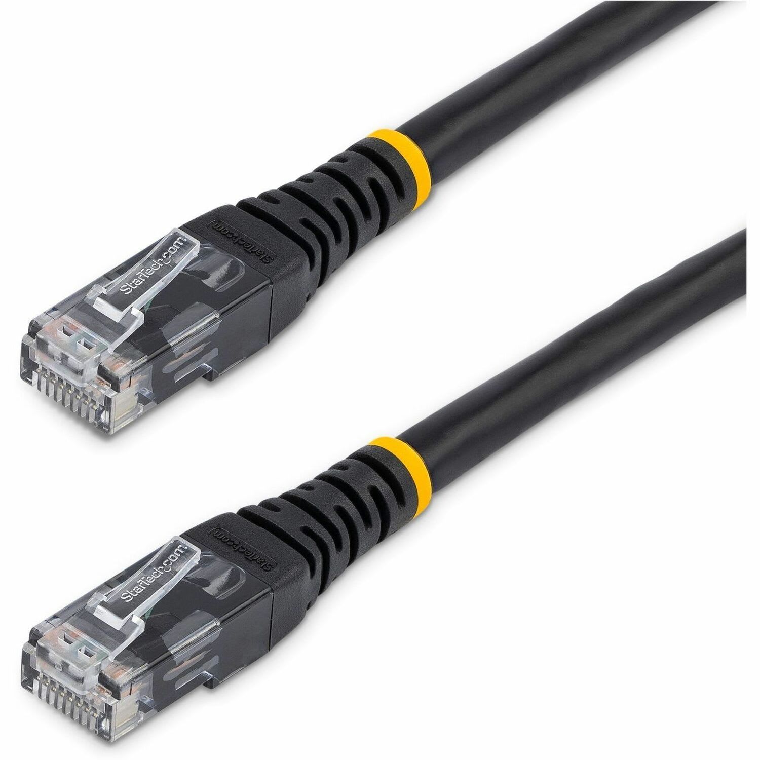 StarTech.com 10ft CAT6 Ethernet Cable - Black Molded Gigabit - 100W PoE UTP 650MHz - Category 6 Patch Cord UL Certified Wiring/TIA - 10ft Black CAT6 Ethernet cable delivers Multi Gigabit 1/2.5/5Gbps & 10Gbps up to 160ft - 650MHz - Image 3