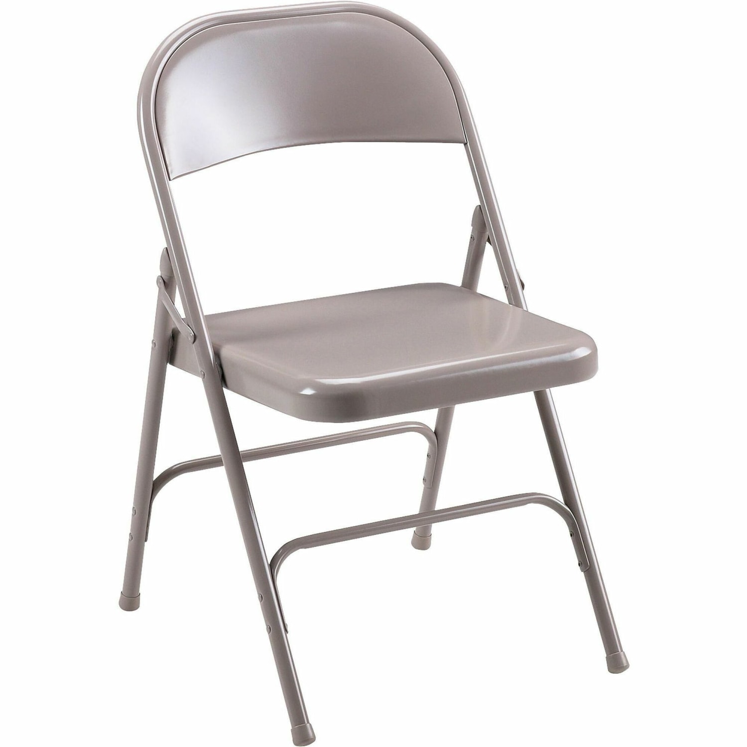 Lorell U Brace Steel Folding Chairs Beige Pack Of 4 PopularChairscom
