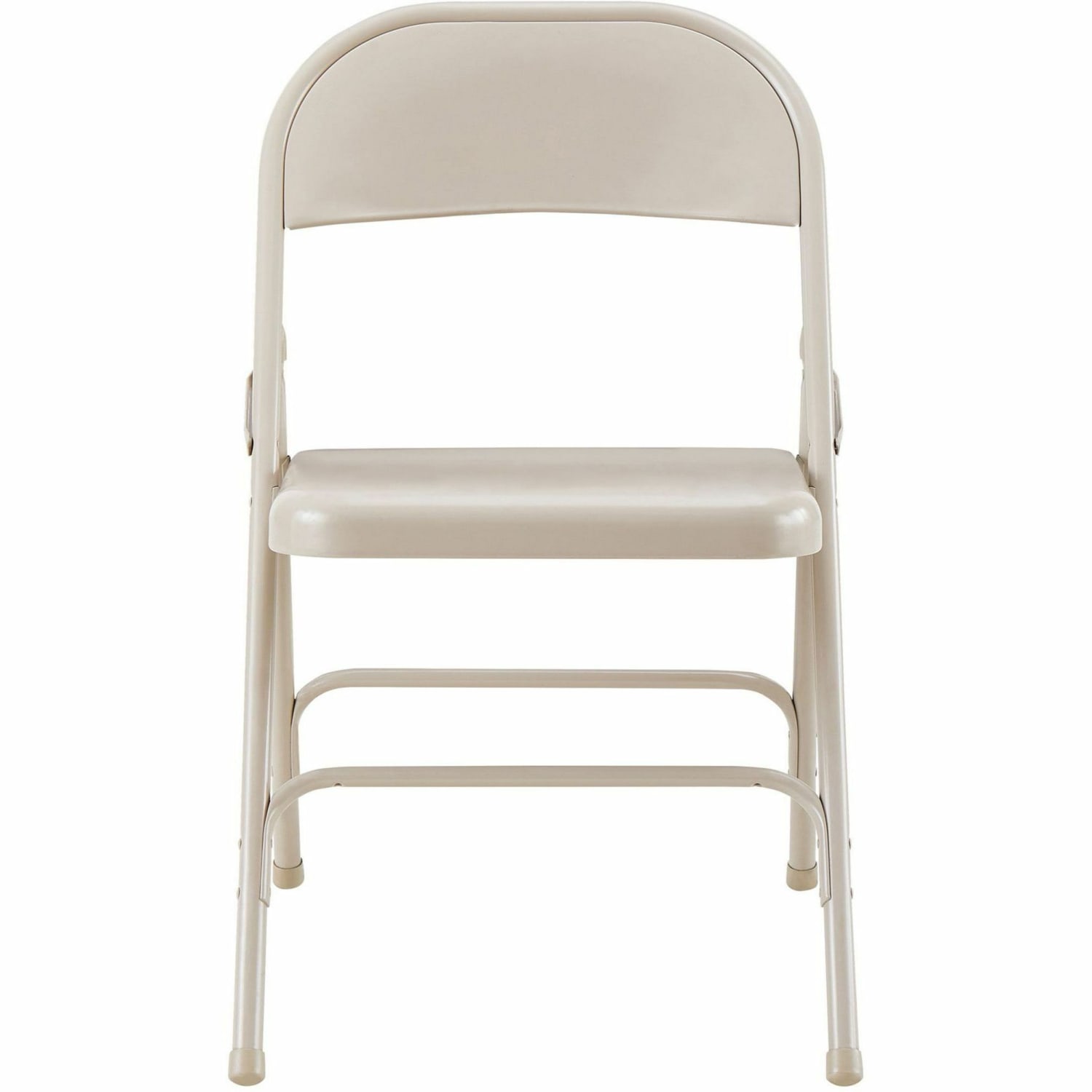 Lorell U Brace Steel Folding Chairs Beige Pack Of 4 PopularChairscom