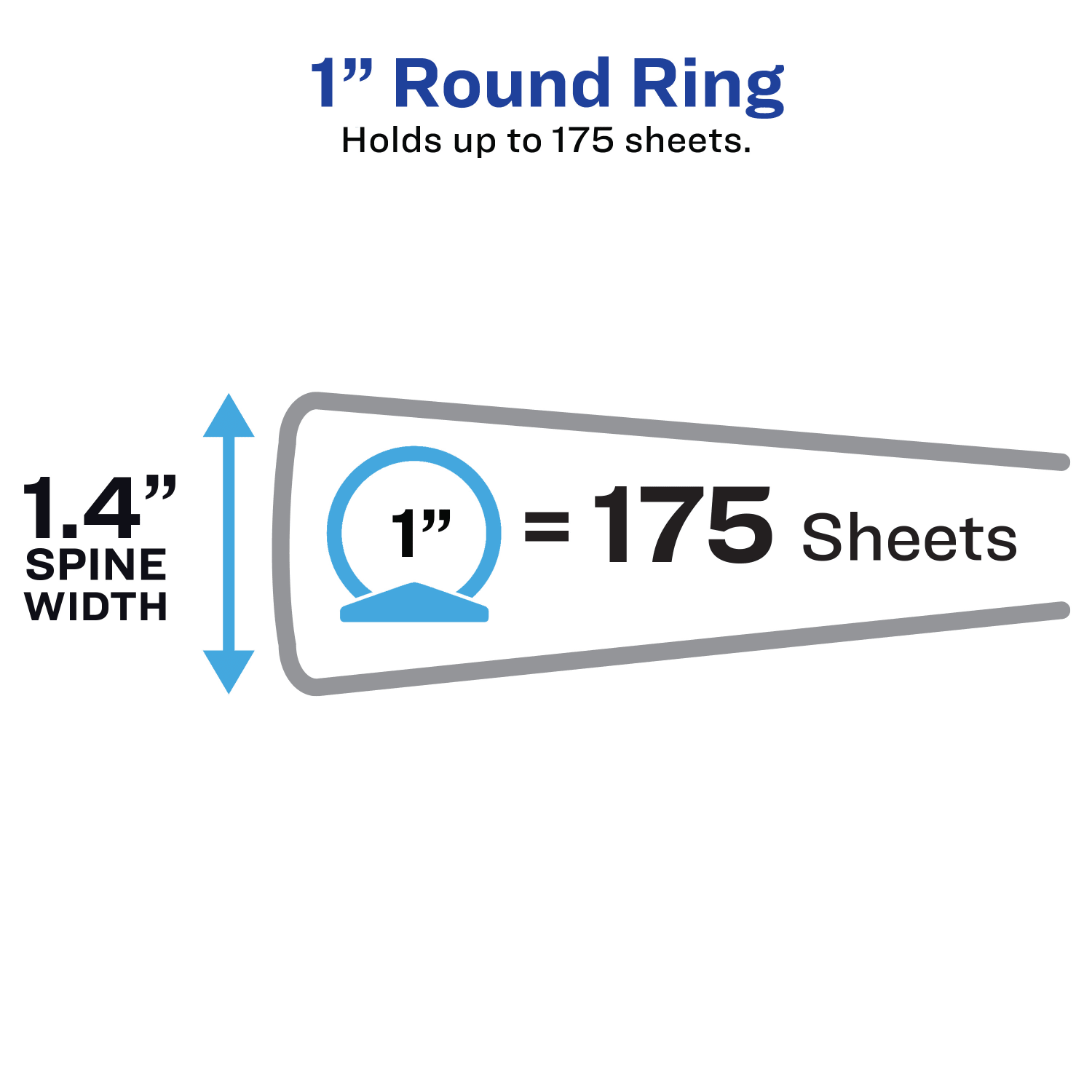 Avery Economy View 3 Ring Binder, 1 Inch Round Rings, Black, 1 Binder - Image 3