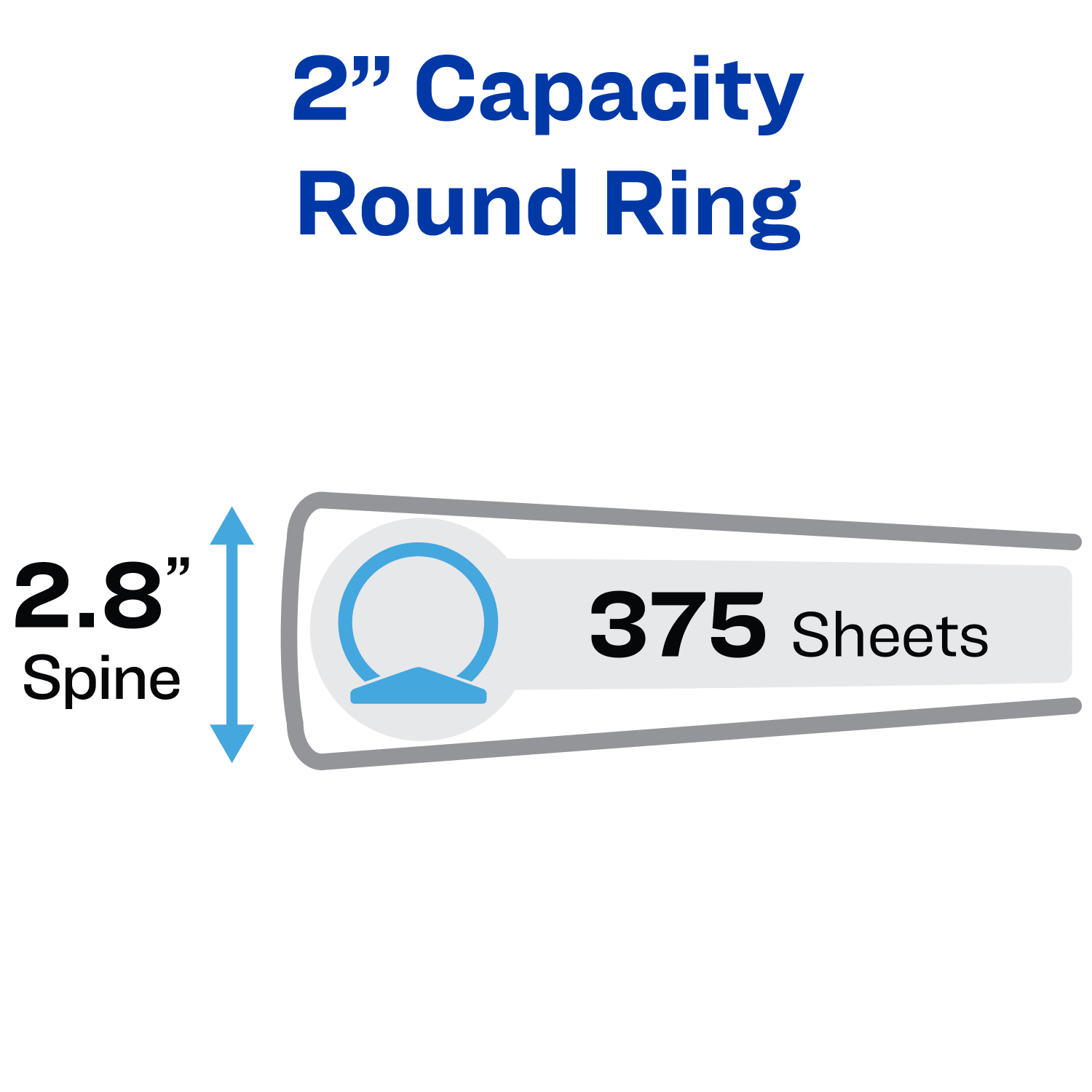 Avery Economy View 3-Ring Binder, 2in Round Rings, 39% Recycled, Black - Image 3