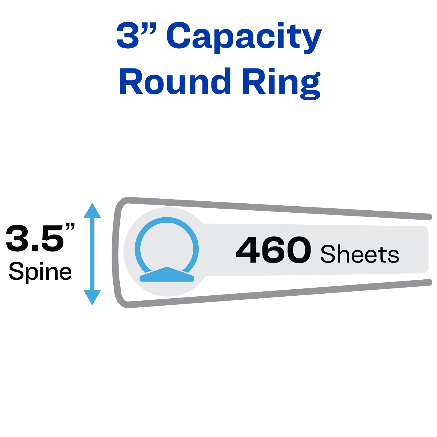Avery Economy View 3-Ring Binder, 3in Round Rings, Black - Image 3