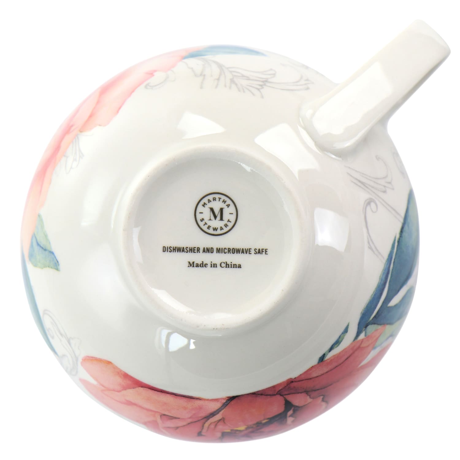 Martha Stewart Ceramic Floral Cup And Saucer Set, White - Image 6
