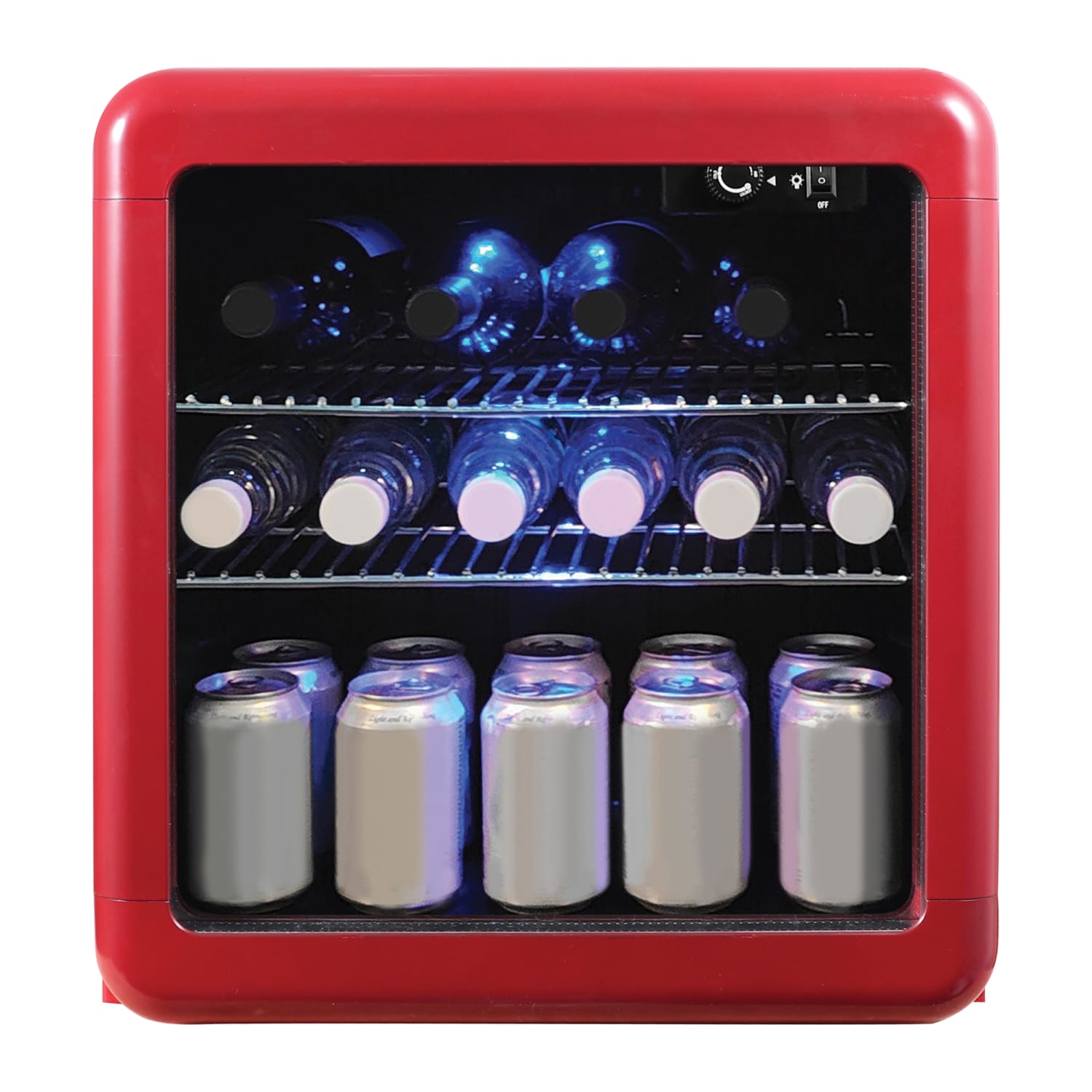 Magic Chef 1.7 Cu. Ft. Retro Beverage Cooler, 19-5/16inH x 17-1/2inW x 19inD, Red - Image 3