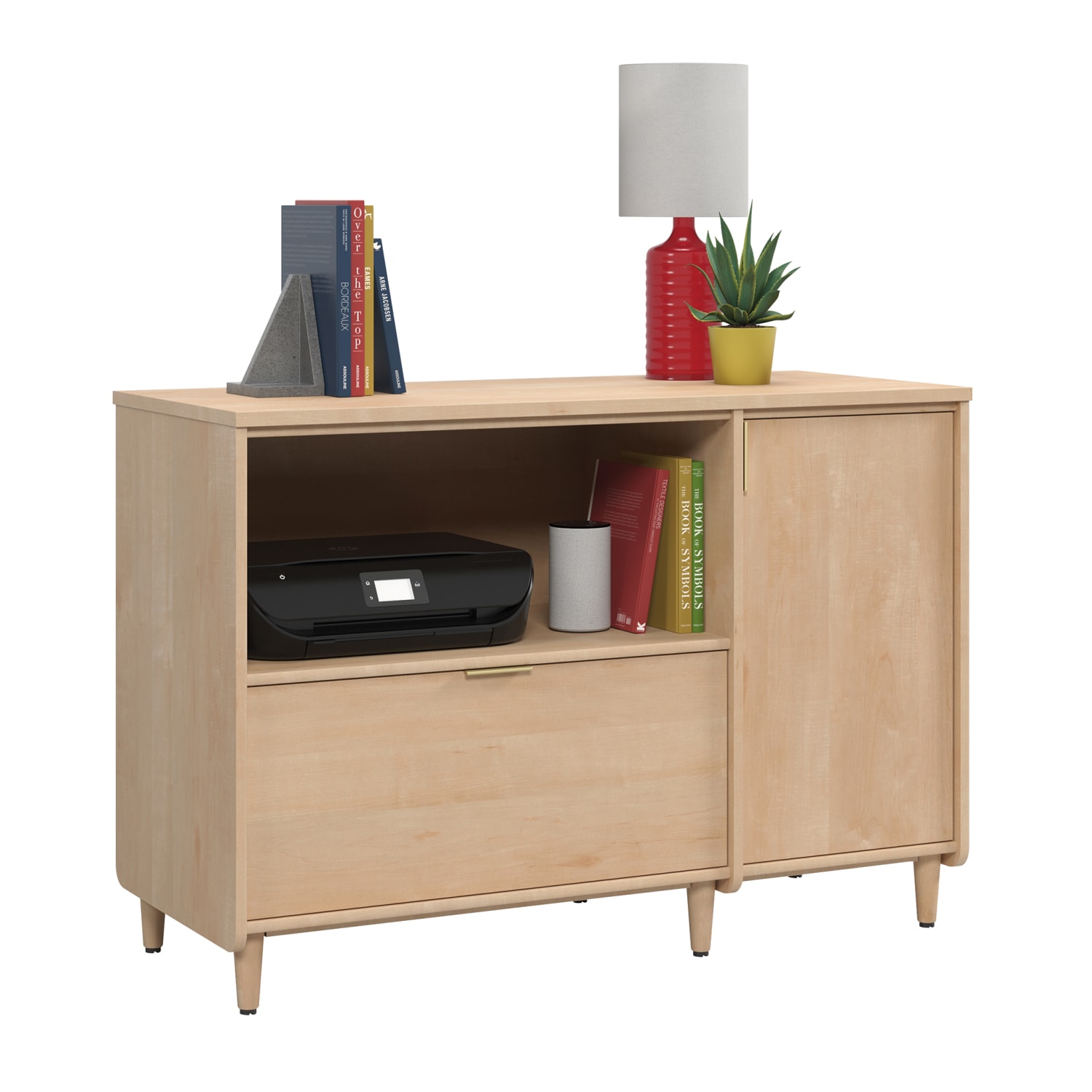 Sauder Clifford Place Credenza For 46in TVs, Natural Maple - Image 6