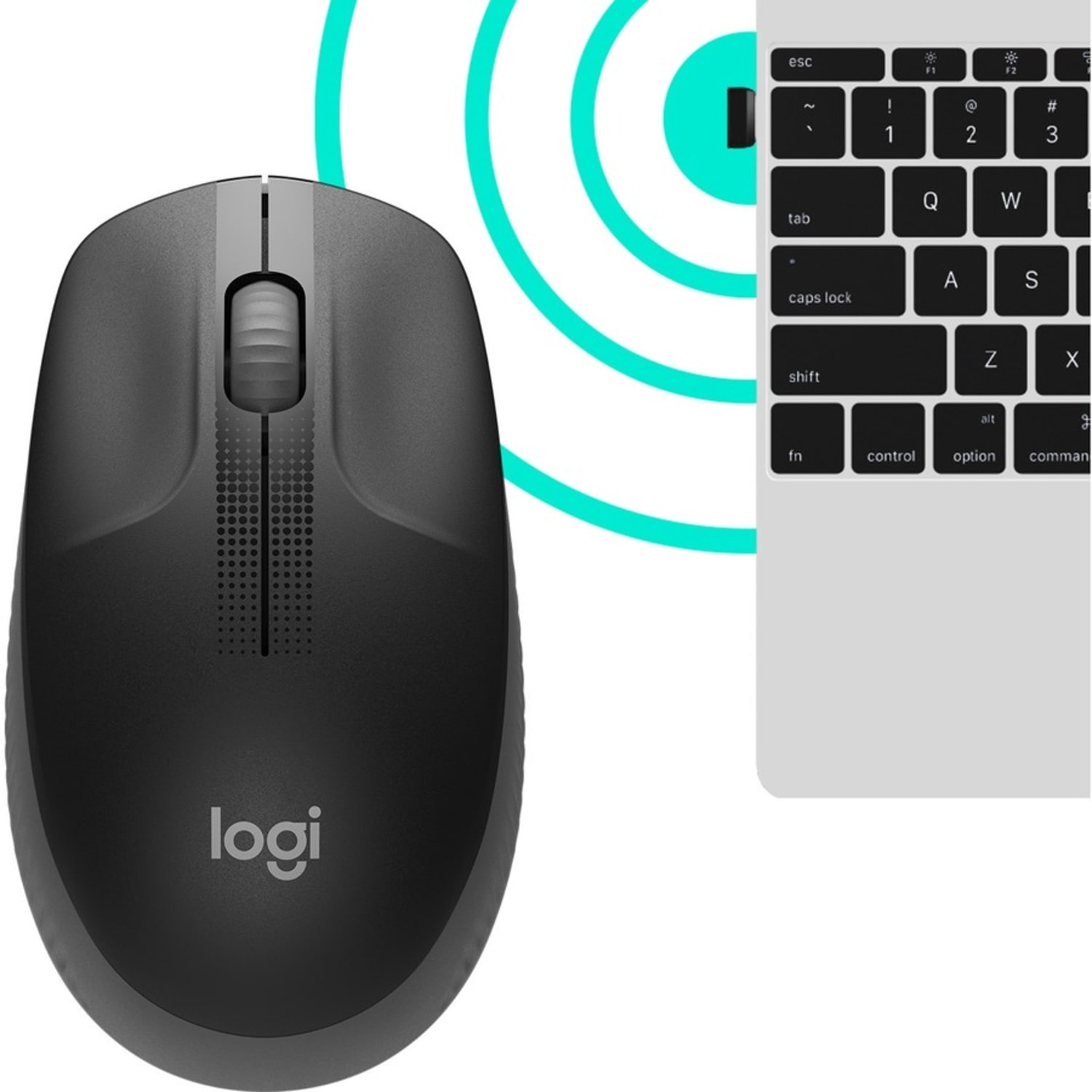 Logitech M190 Full Size Ambidextrous Wireless Mouse, Charcoal - Image 4