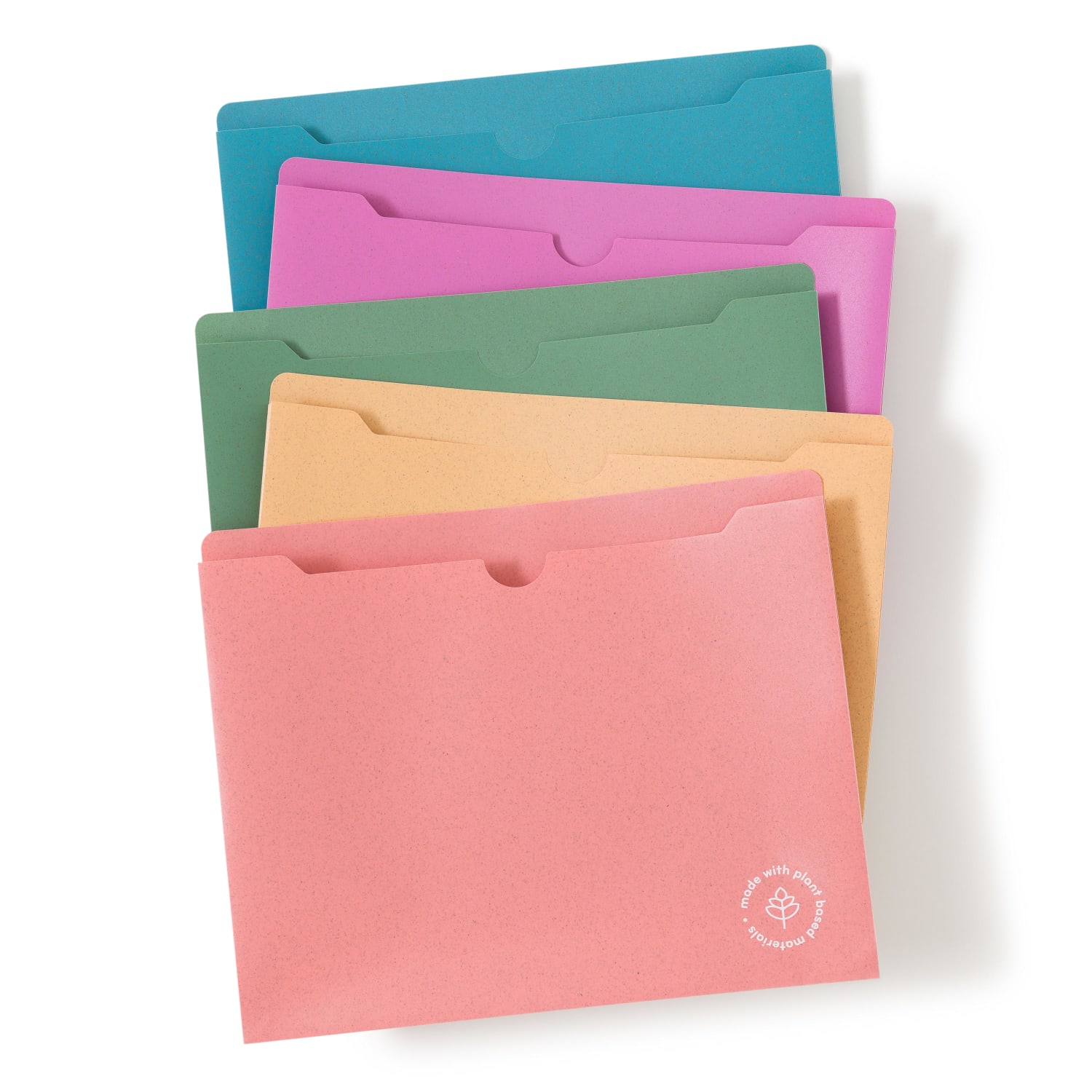 U Brands U-Eco Poly File Jackets, 1in Expansion, Letter (8 1/2in x 11in), Assorted Colors, Pack Of 10