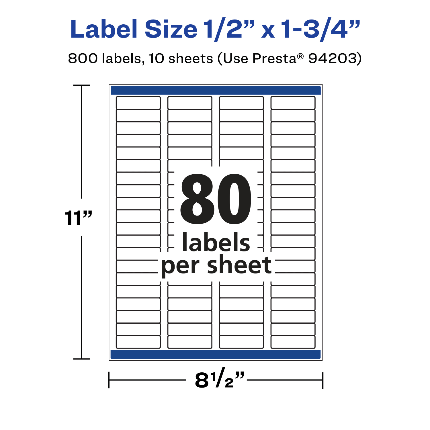 Avery Waterproof Permanent Labels With Sure Feed, 94203-WMF10, Rectangle, 1/2in x 1-3/4in, White, Pack Of 800 - Image 6
