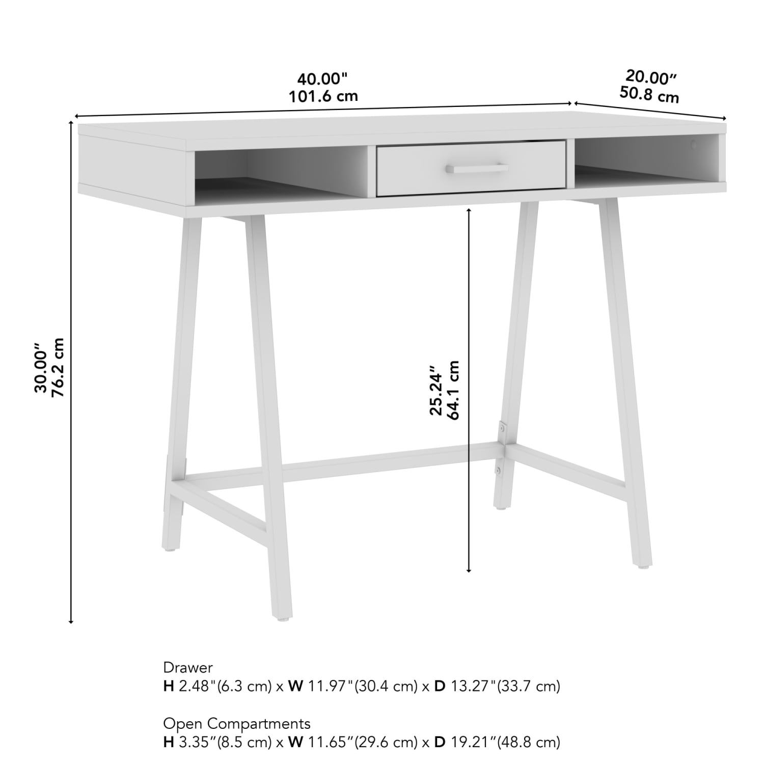 Bush Furniture Steele 40inW Writing Desk, Reclaimed Pine, Standard Delivery - Image 5