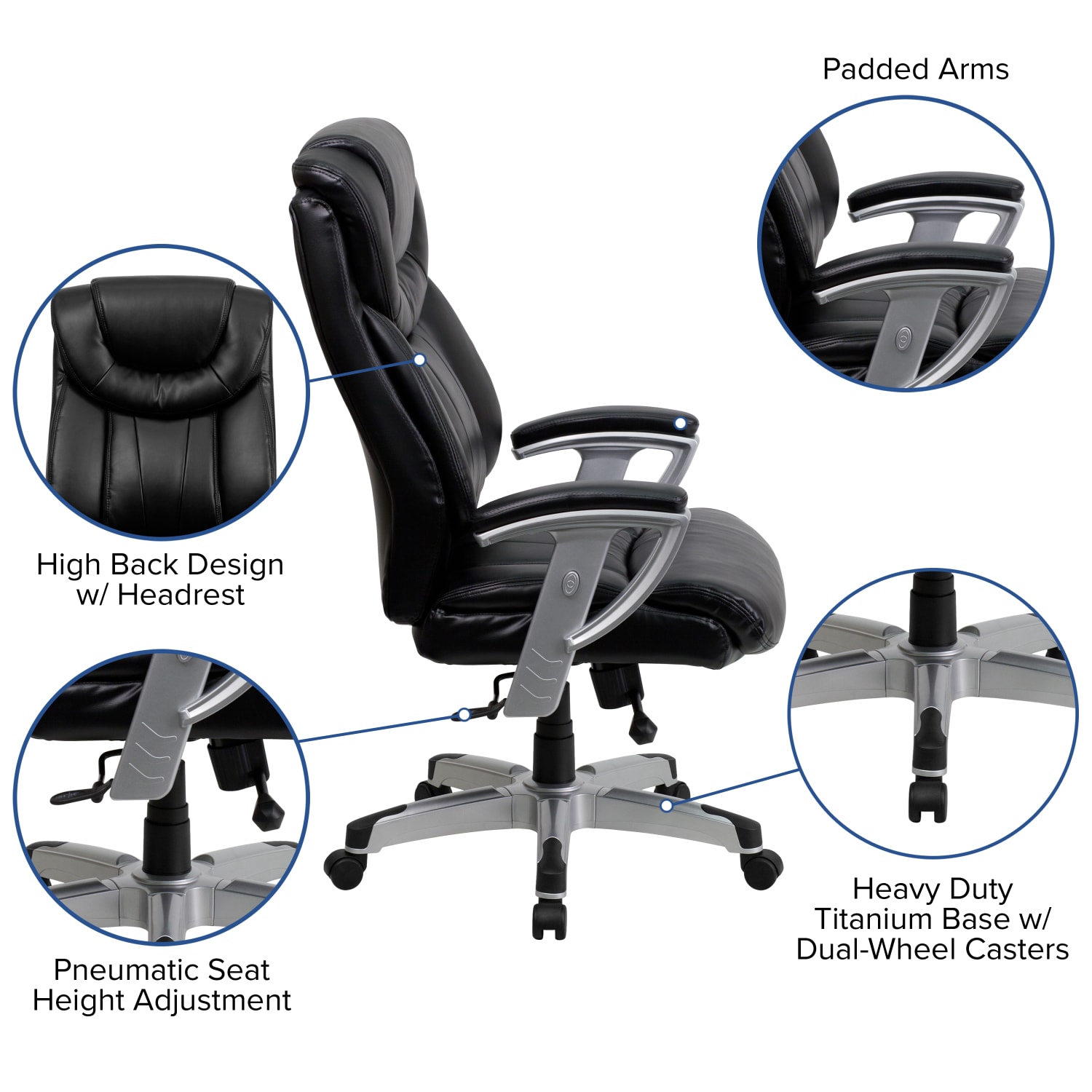 Flash Furniture Hercules Big Tall LeatherSoft™ Faux Leather Swivel Office Chair With Adjustable Arms Black PopularChairscom Flash Furniture Hercules Big Tall LeatherSoft™ Faux Leather Swivel Office Chair With Adjustable Arms Black PopularChairscom