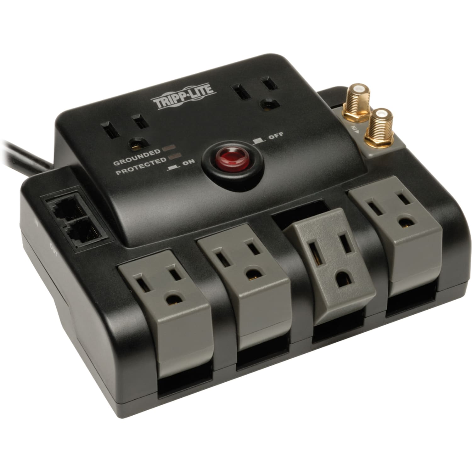 Eaton Tripp Lite Series Protect It! 6-Outlet Surge Protector, 1440 Joules, Black, TLP606RNET