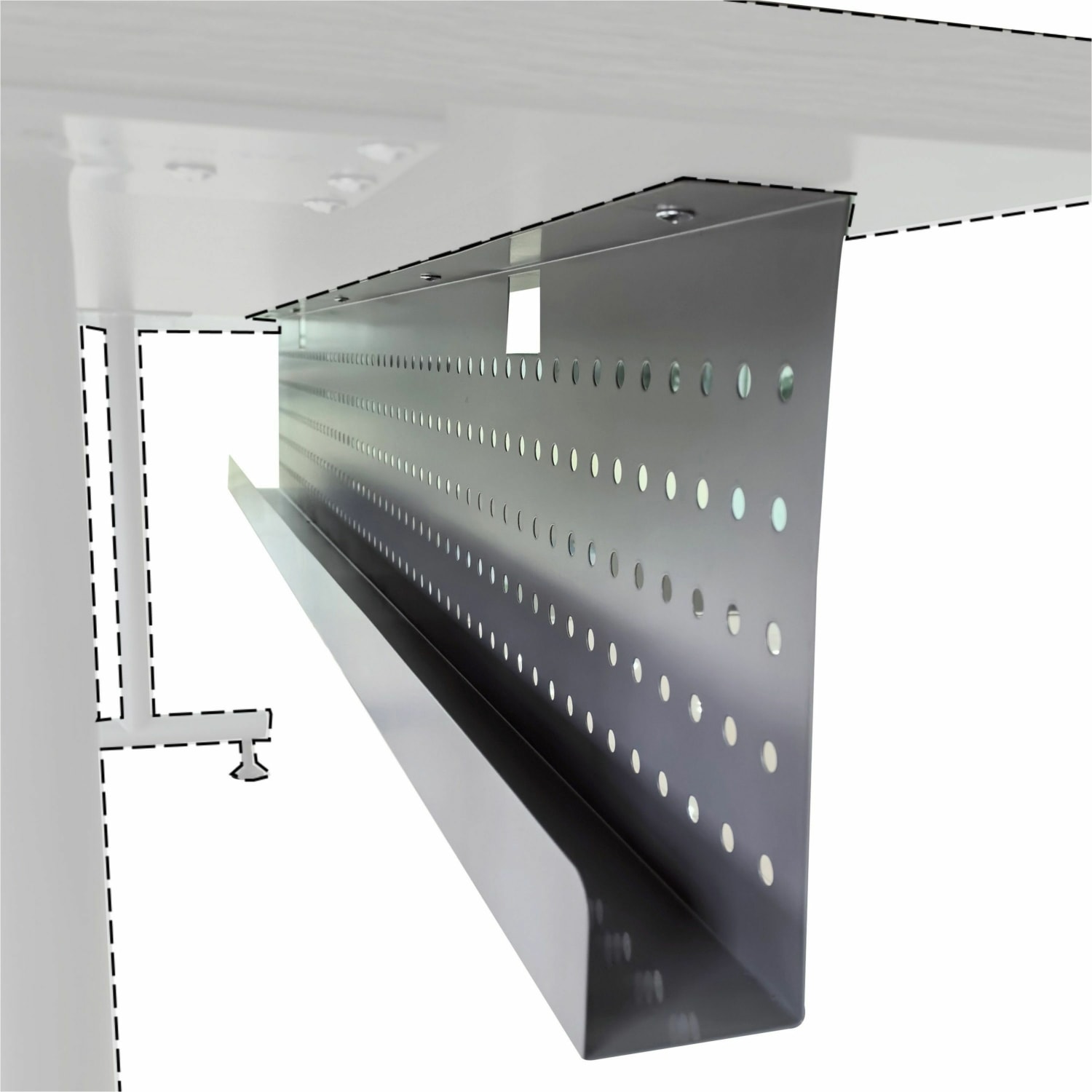 Lorell Invent Training Table Components - 54in Width x 3in Depth x 10in Height x 39.37 mil Thickness - Durable - Steel - Silver - 1 Each - Image 4