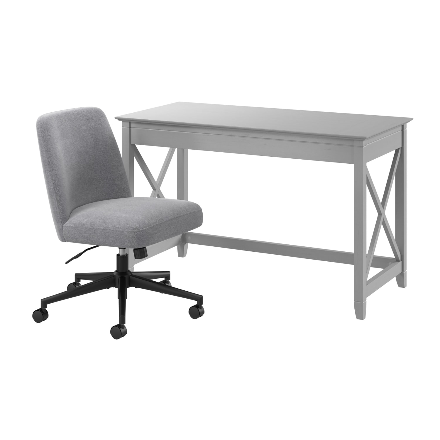 Bush Furniture Key West 48inW x 24inD Writing Desk and Chair Set, Cape Cod Gray, Standard Delivery Service - Image 5