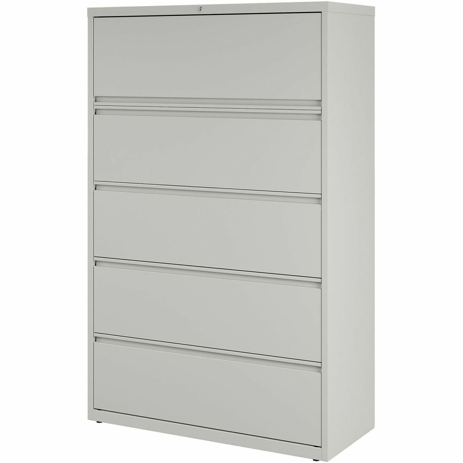 Lorell Fortress 42inW x 18-5/8inD Lateral 5-Drawer File Cabinet, Light Gray - Image 3