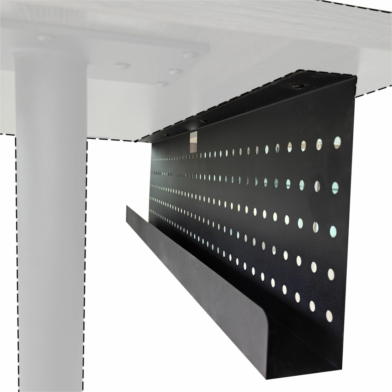 Lorell Invent Training Table Components - 42in Width x 3in Depth x 10in Height x 39.37 mil Thickness - Durable - Steel - Black - 1 Each - Image 4