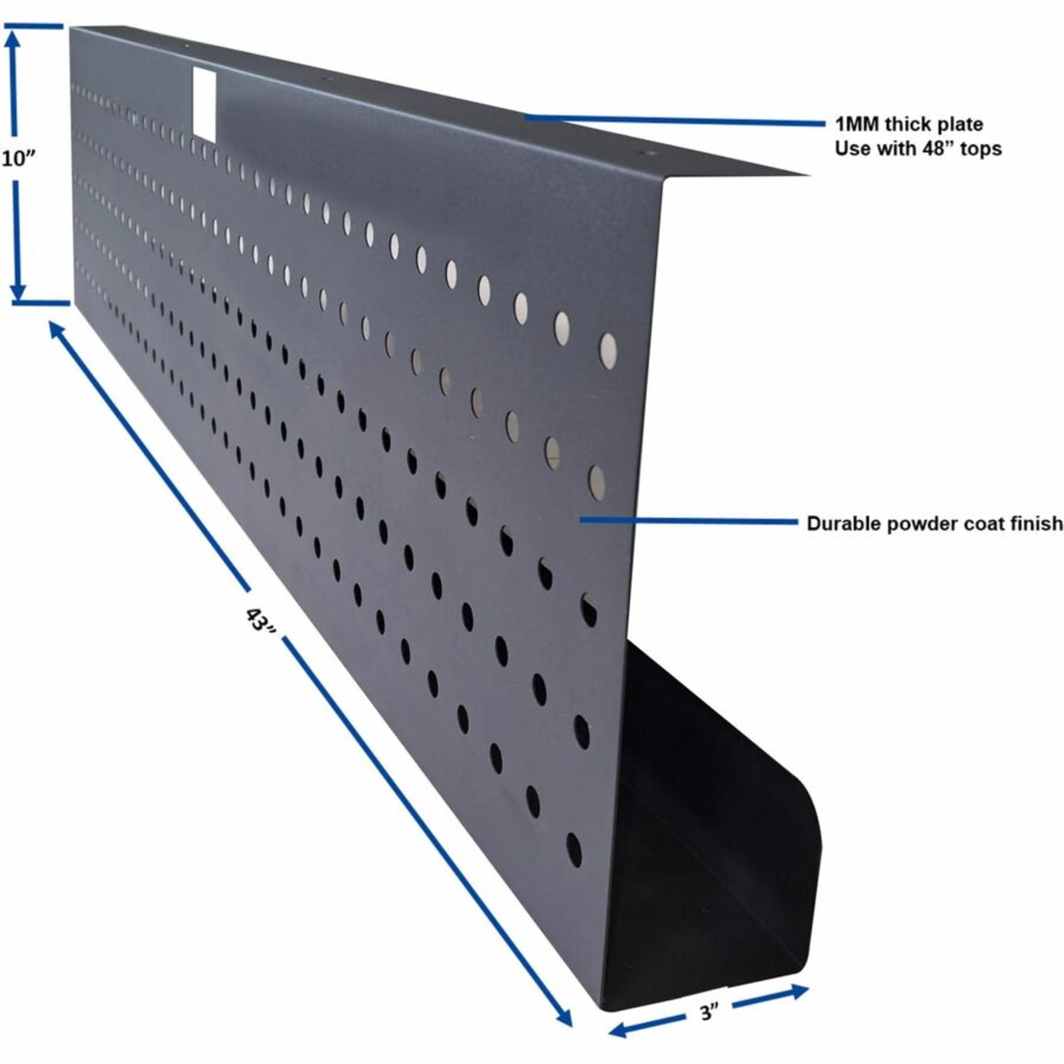 Lorell Invent Training Table Components - 42in Width x 3in Depth x 10in Height x 39.37 mil Thickness - Durable - Steel - Black - 1 Each - Image 6