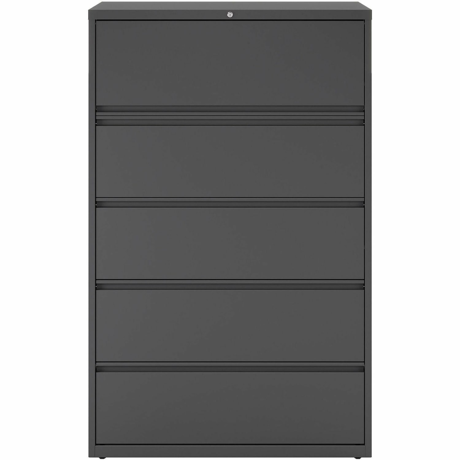 Lorell 42inW x 18-5/8inD Lateral 5-Drawer File Cabinet, Charcoal - Image 3