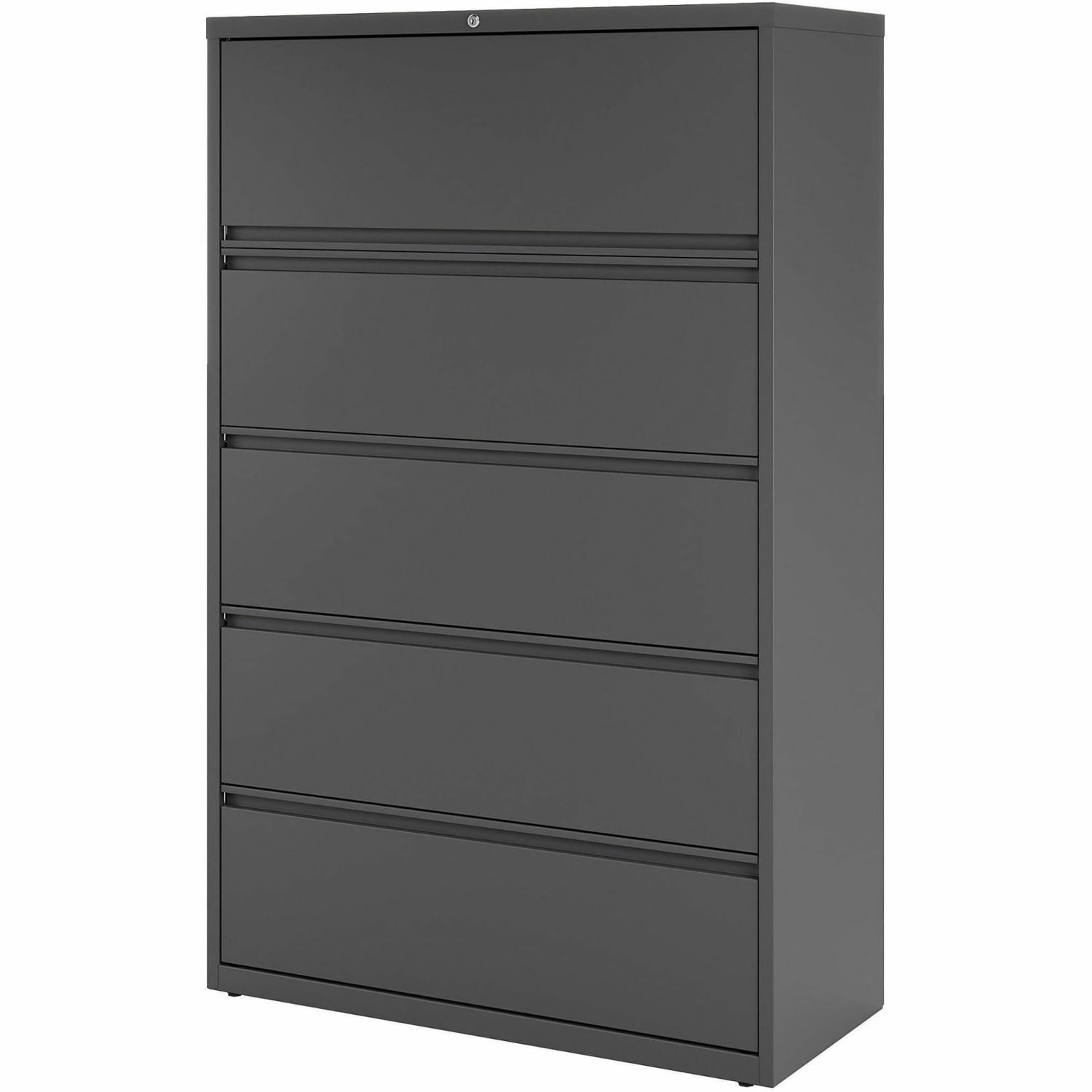 Lorell 42inW x 18-5/8inD Lateral 5-Drawer File Cabinet, Charcoal - Image 5