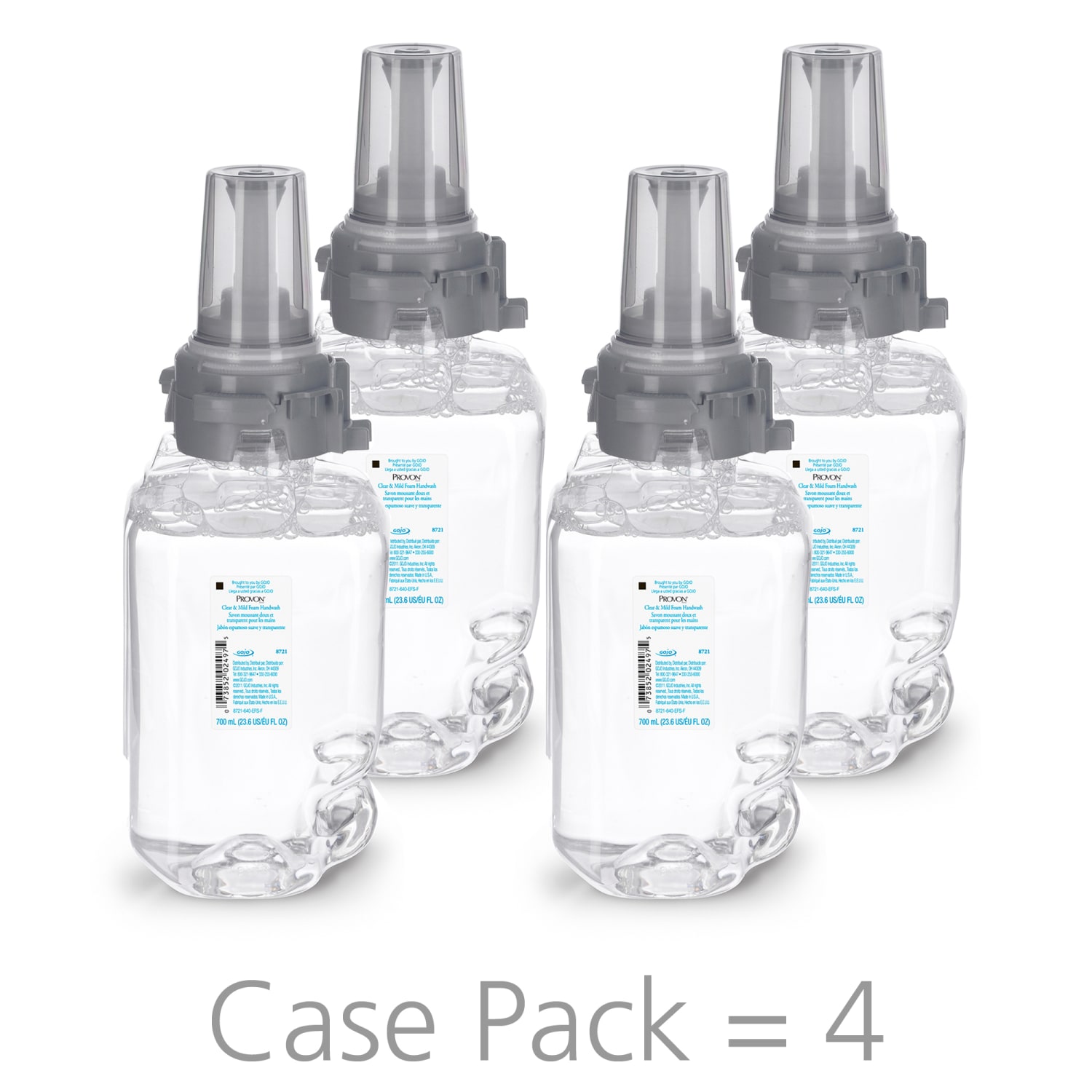 PROVON Clear & Mild Foam Handwash, Fragrance Free, 700 ml, Pack Of 4 Refills - Image 3
