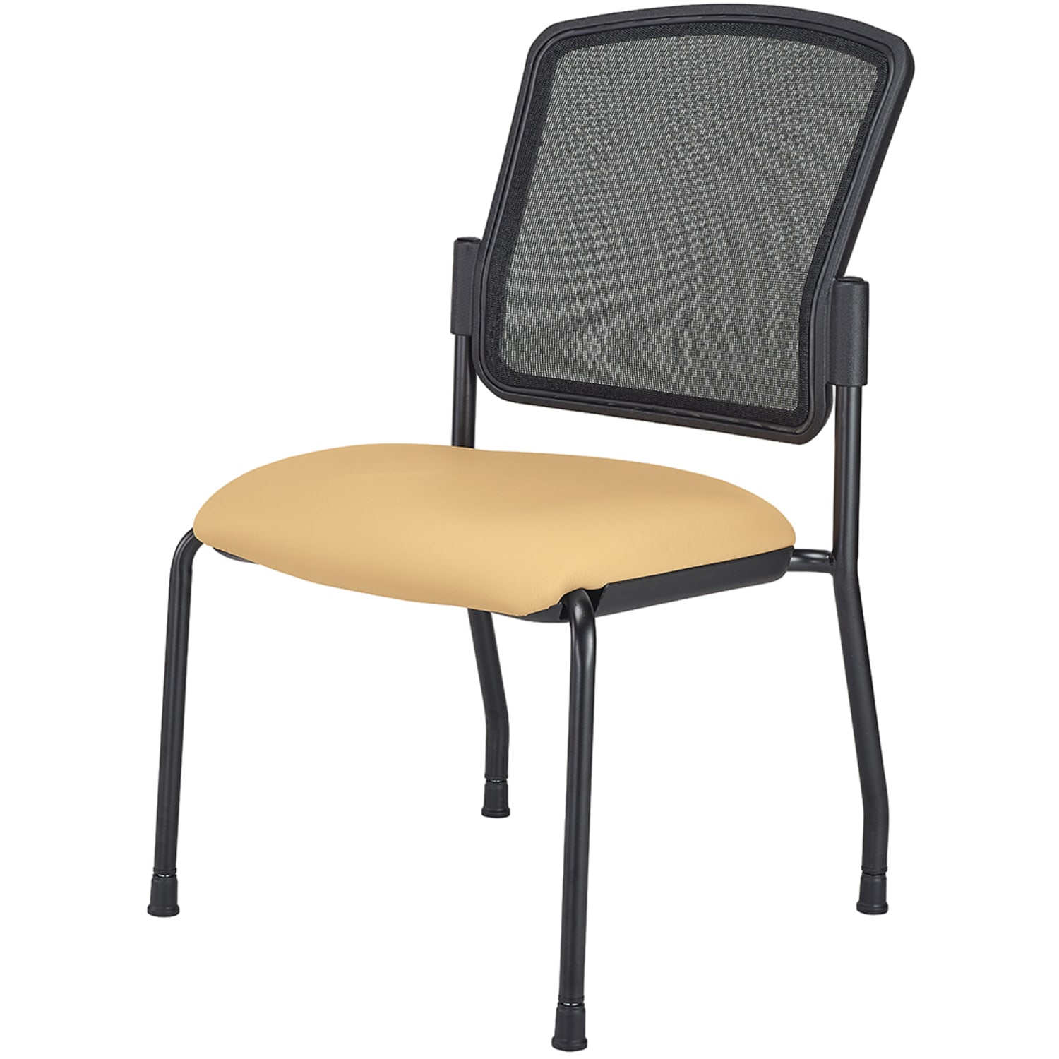 WorkPro Spectrum Series Mesh/Vinyl Stacking Guest Chair with Antimicrobial Protection, Armless, Tan, Set Of 2 Chairs, BIFMA Compliant - Image 3