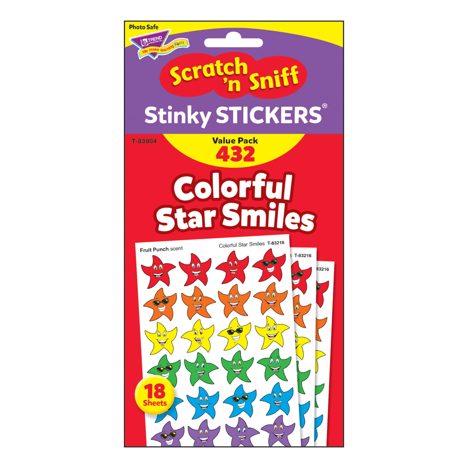 Trend Stinky Stickers, Colorful Star Smiles, 432 Stickers Per Pack, Set Of 3 Packs - Image 4