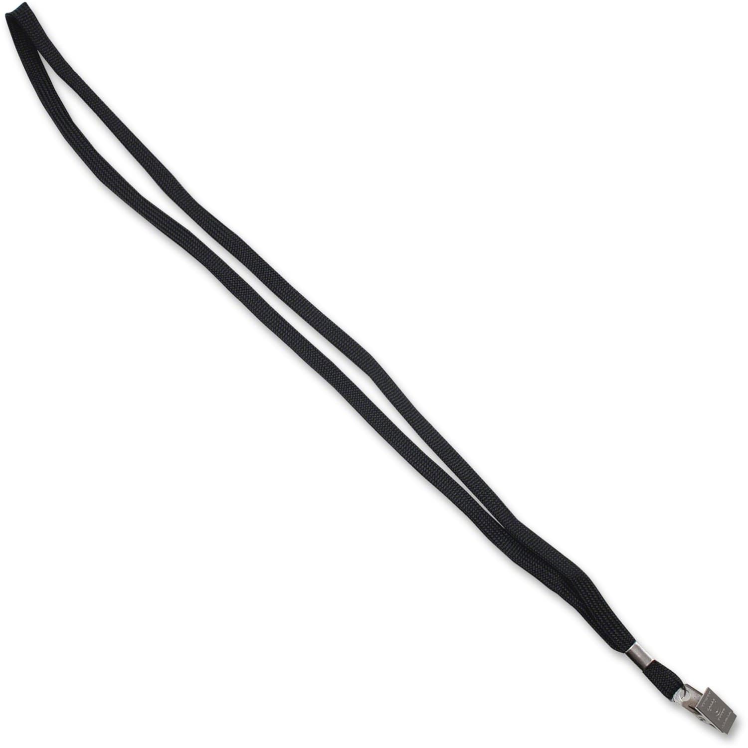 Advantus 36in Deluxe Breakaway Neck Lanyard with Badge Clip - Clip Attachment - 36in Length - Black - Nylon - 24 / Box
