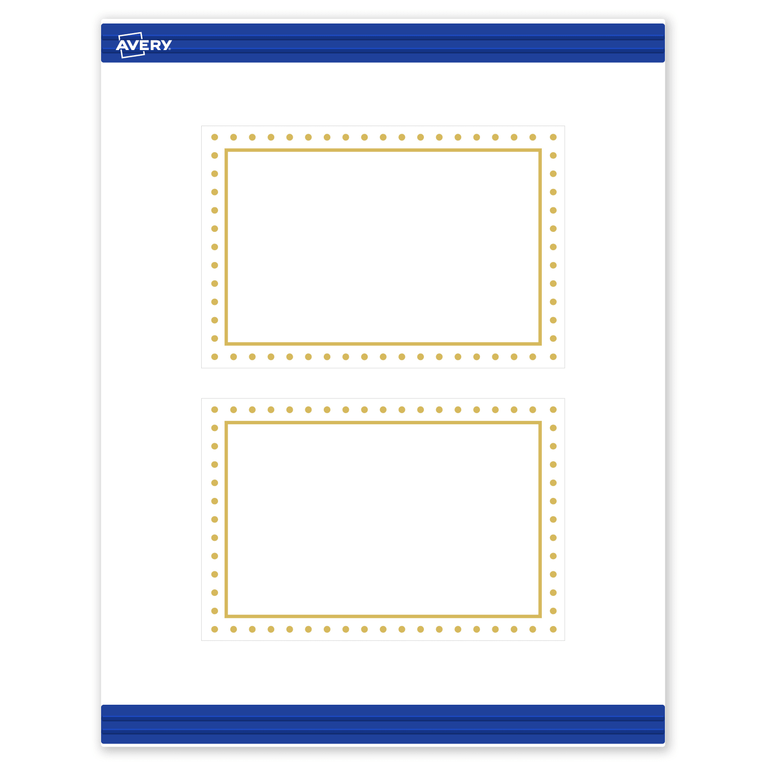 Avery Printable Postcards With Sure Feed Technology, 4in x 6in, Matte White With Preprinted Gold Dot Border, Pack Of 20 - Image 3