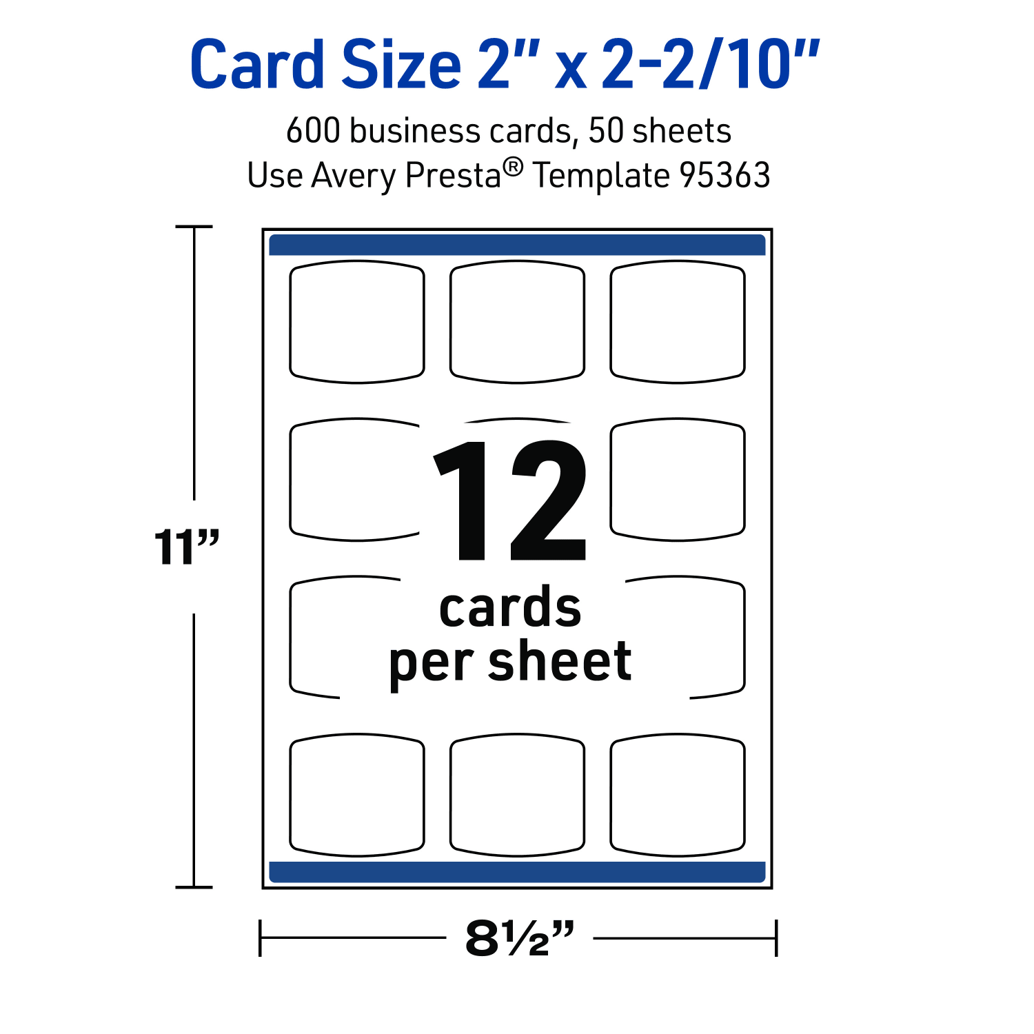 Avery Print-To-The-Edge Business Cards With Sure Feed Technology, 2inx2-2/10in Arched Square, Matte White, Pack Of 600 - Image 6