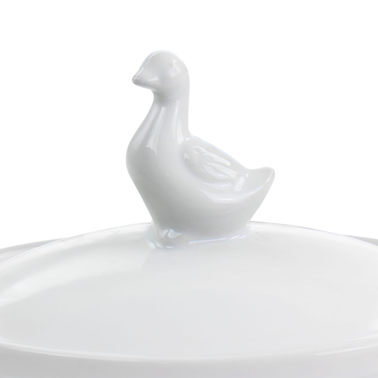 Martha Stewart Ceramic Oval Goose Container With Lid, 2inH x 4-1/4inW x 5-3/4inD, White - Image 5