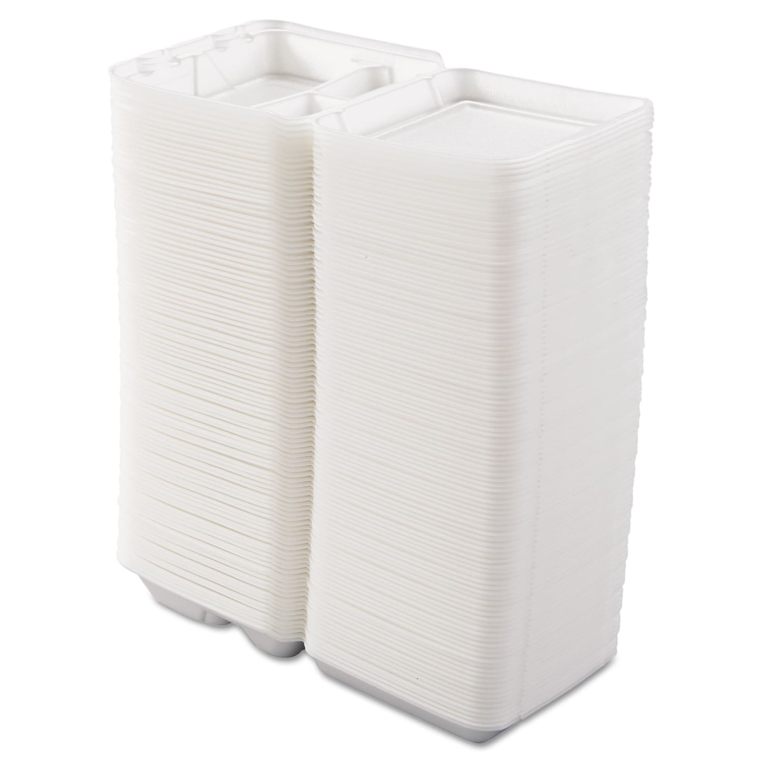 Dart Hinged-Lid Carryout Food Containers, 3 Compartments, 2 5/16inH x 7 1/2inW x 8inD, White, Pack Of 200 - Image 3