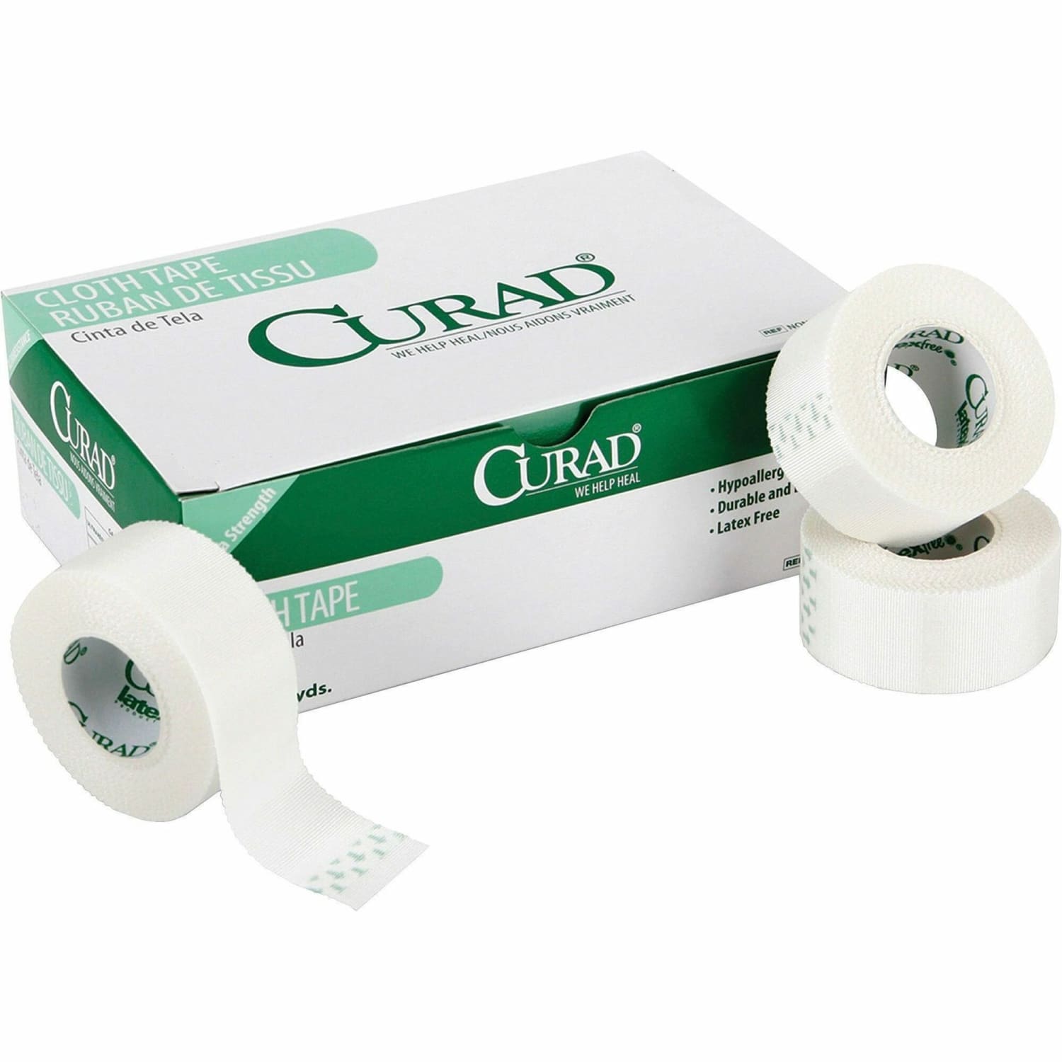 CURAD Cloth Silk Adhesive Tape, 2in x 10 Yd., 6 rolls/box White - Image 4