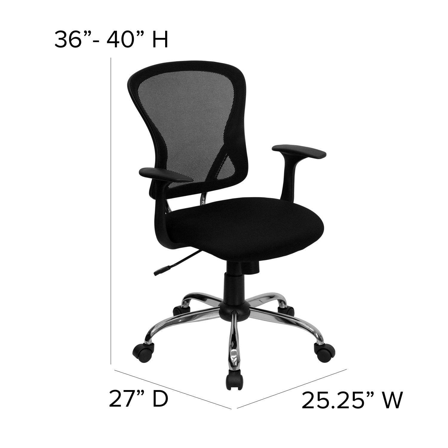 Flash Furniture Mesh MidBack Task Chair BlackChrome PopularChairscom Flash Furniture Mesh Mid Back Task Chair BlackChrome PopularChairscom