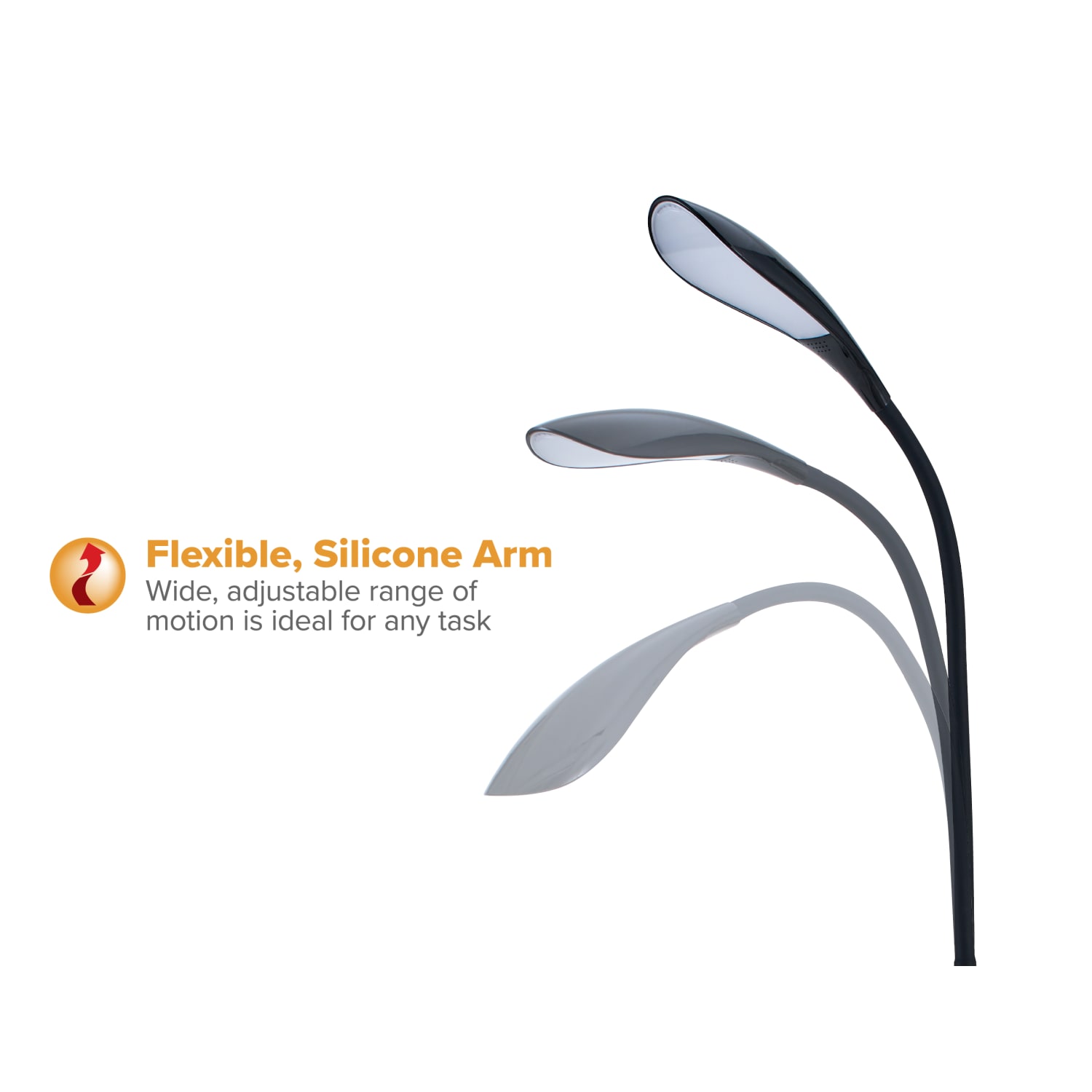 Bostitch Gooseneck LED Floor Lamp, 72inH, Black - Image 3