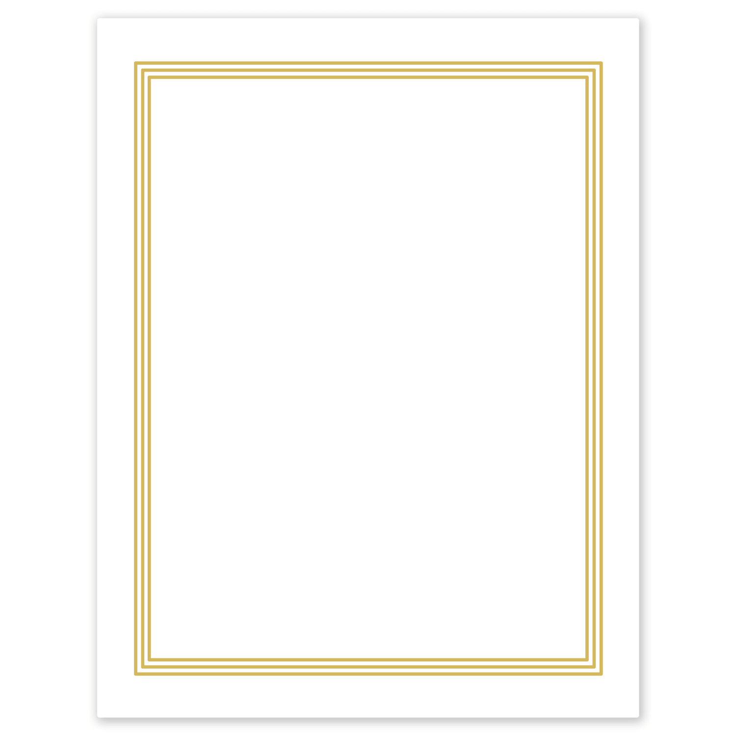 Avery Printable Cards, 8-1/2in x 11in, Matte White With Preprinted Gold Multi-Lined Border, Pack Of 10