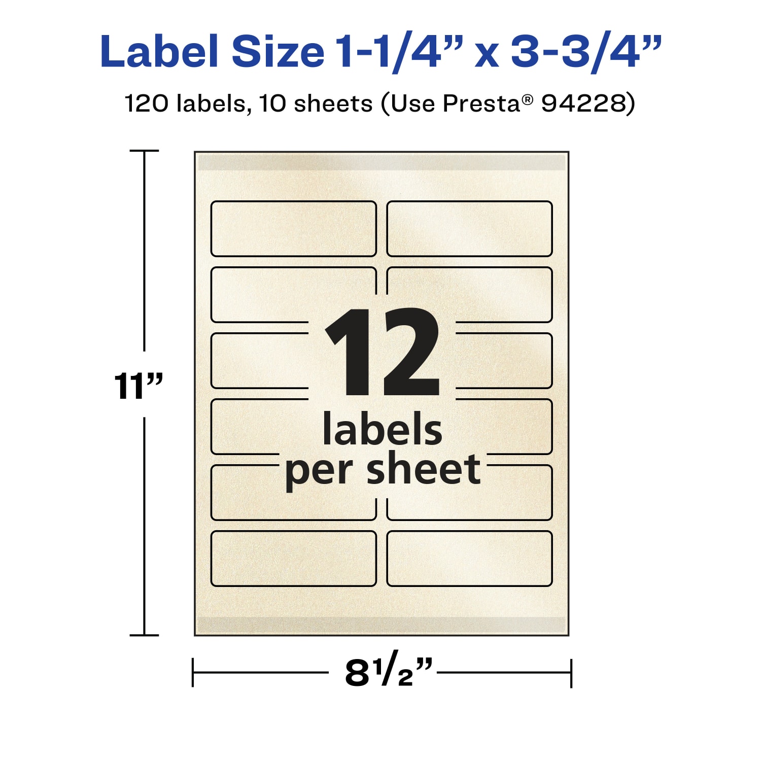 Avery Pearlized Permanent Labels With Sure Feed, 94228-PIP10, Rectangle, 1-1/4in x 3-3/4in, Ivory, Pack Of 120 Labels - Image 6